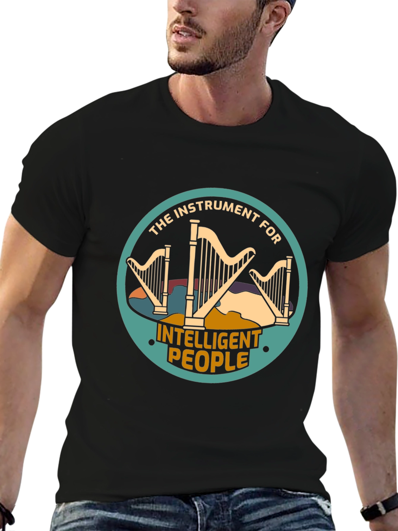 Intelligent People Harp Instrument Graphic Tee