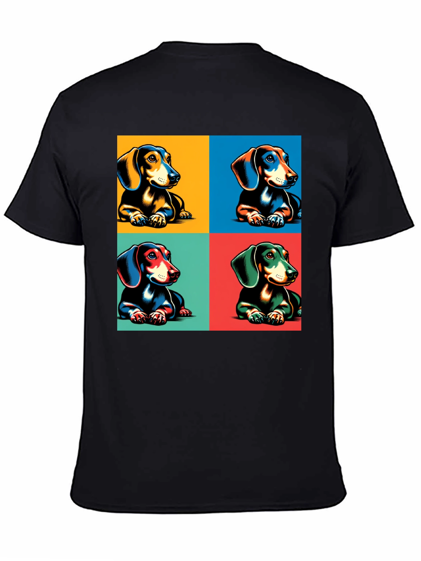 Dachshund Pop Art T-Shirt - Black