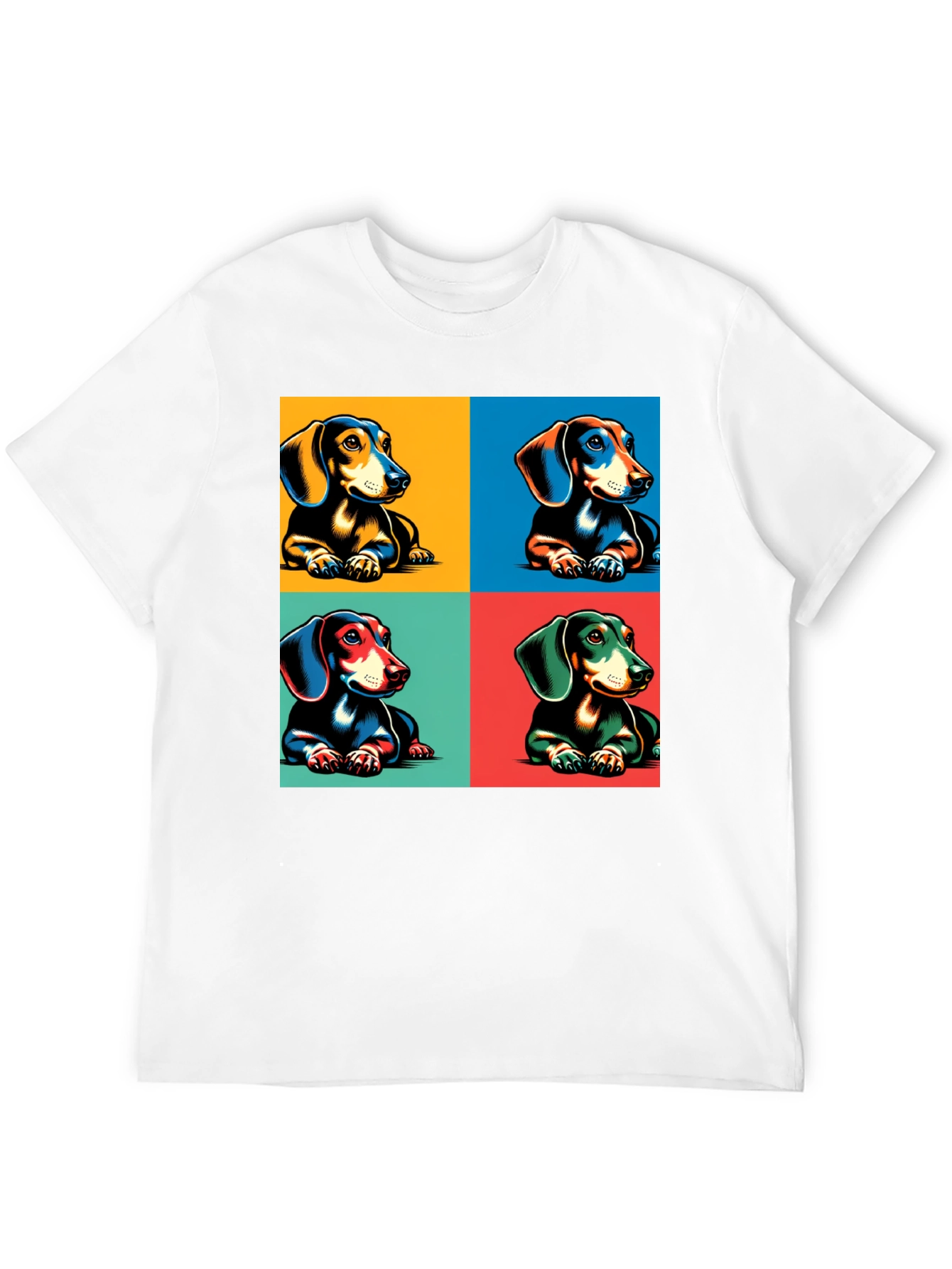Dachshund Pop Art T-Shirt - Black