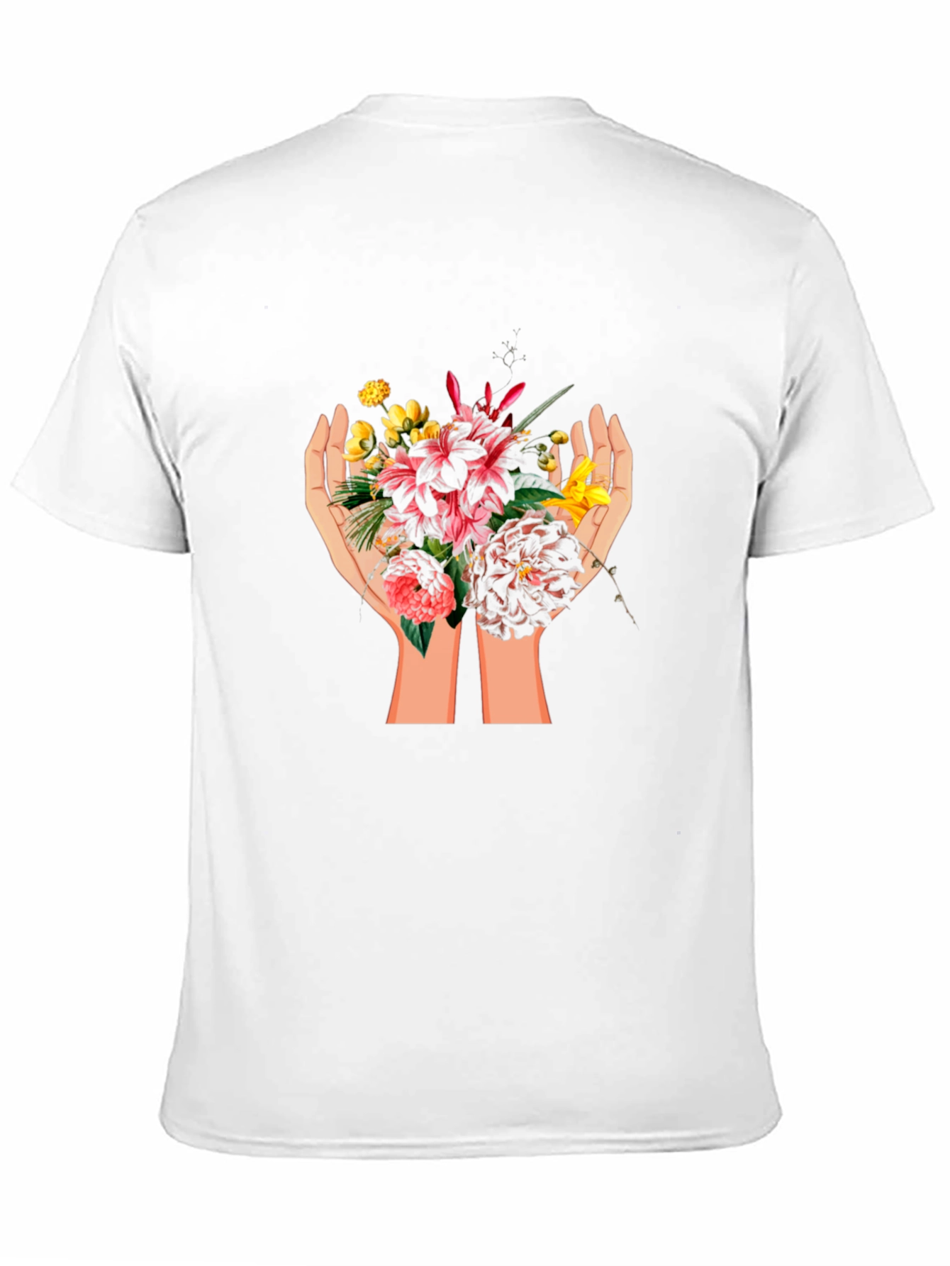 Floral Hands Graphic T-Shirt - Unisex Cotton Tee