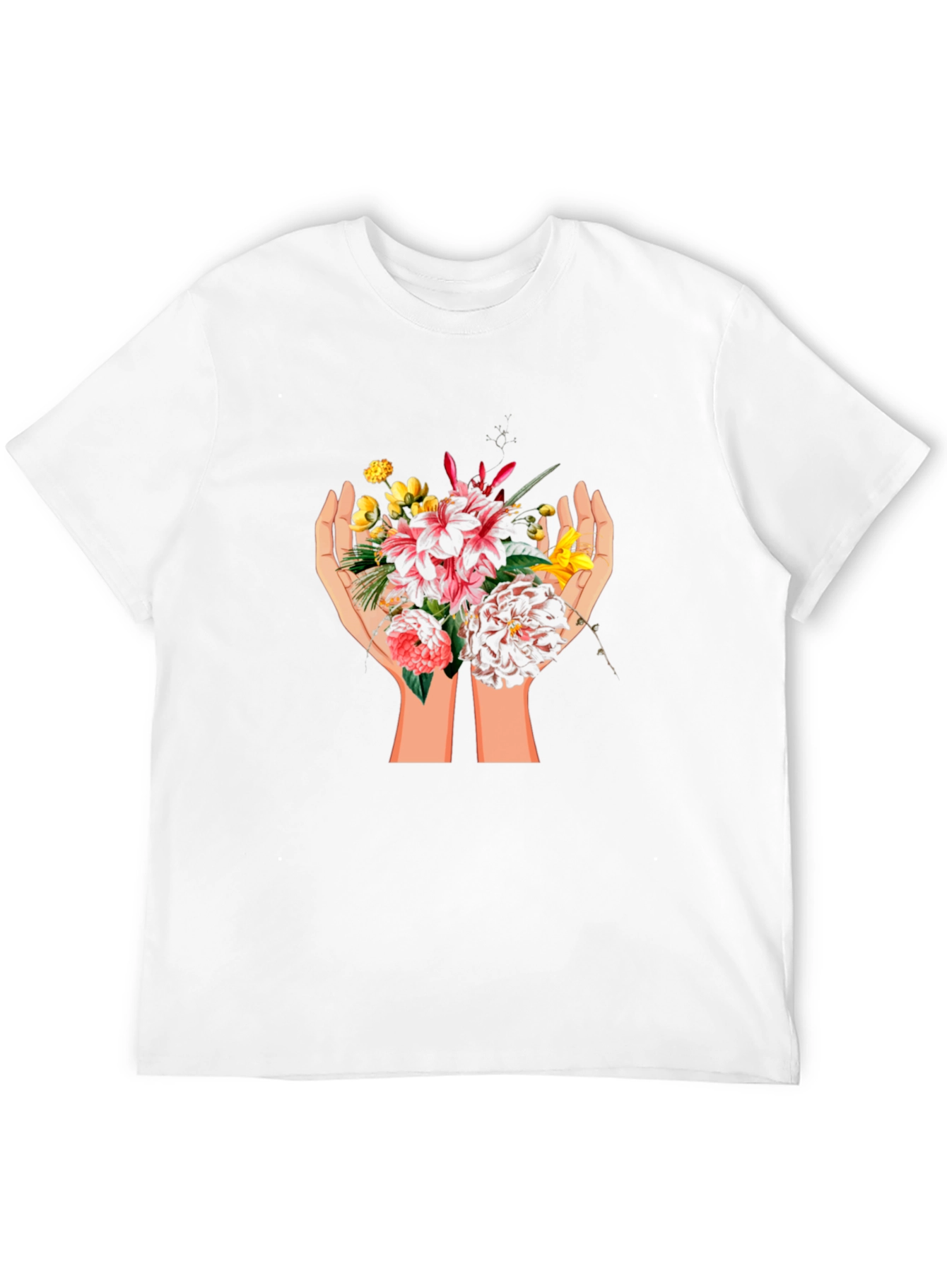 Floral Hands Graphic T-Shirt - Unisex Cotton Tee