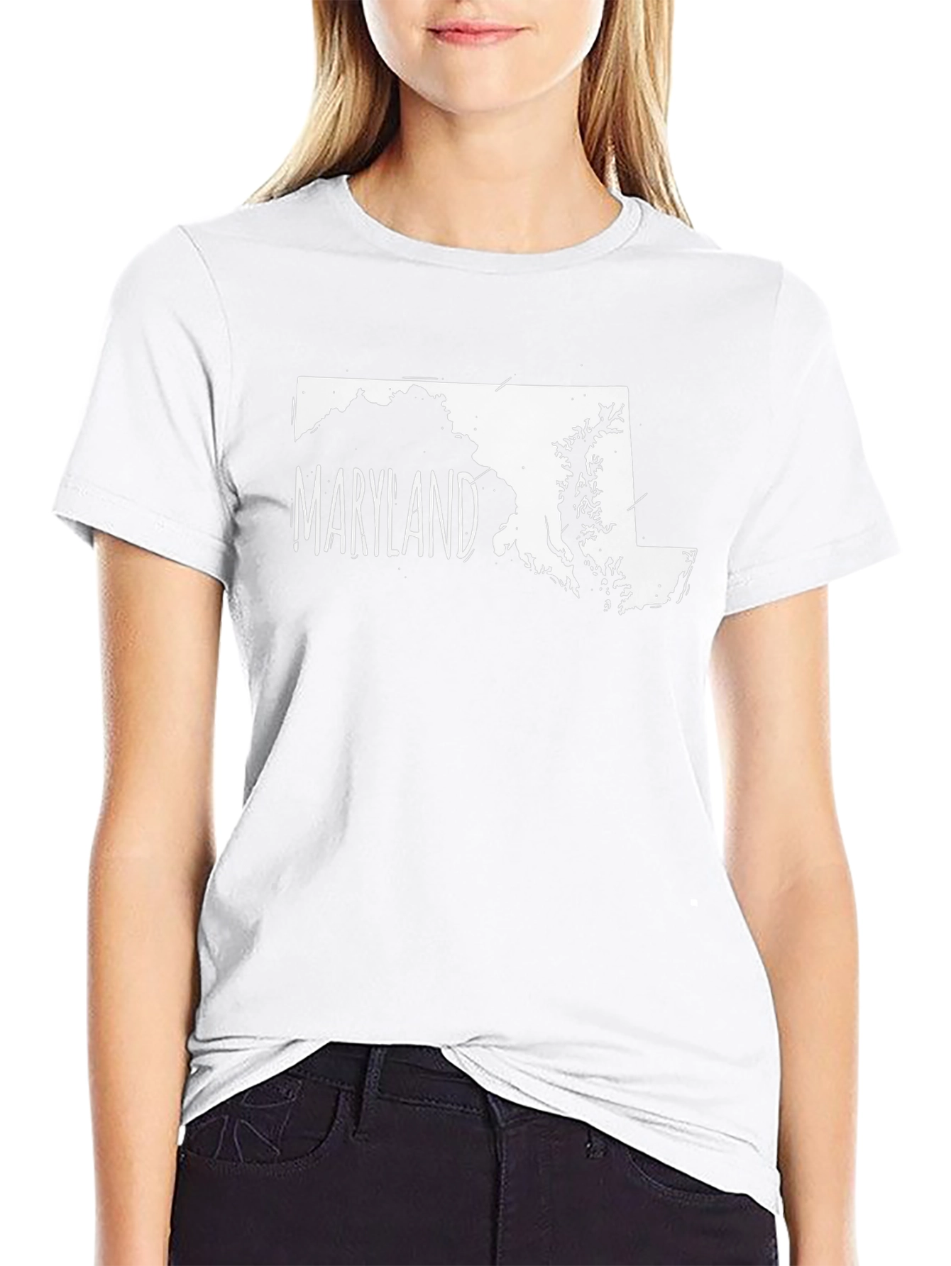 Maryland State Map Graphic Print T-Shirt