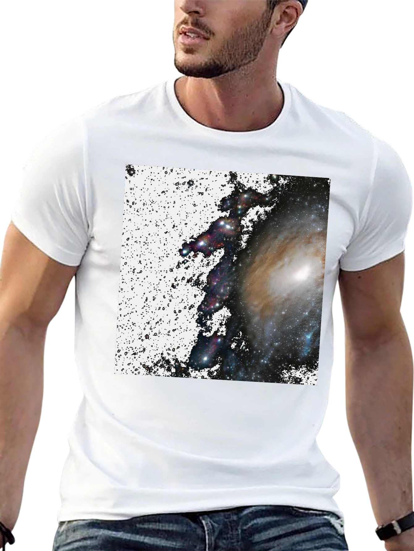 Galaxy Print Black T-Shirt