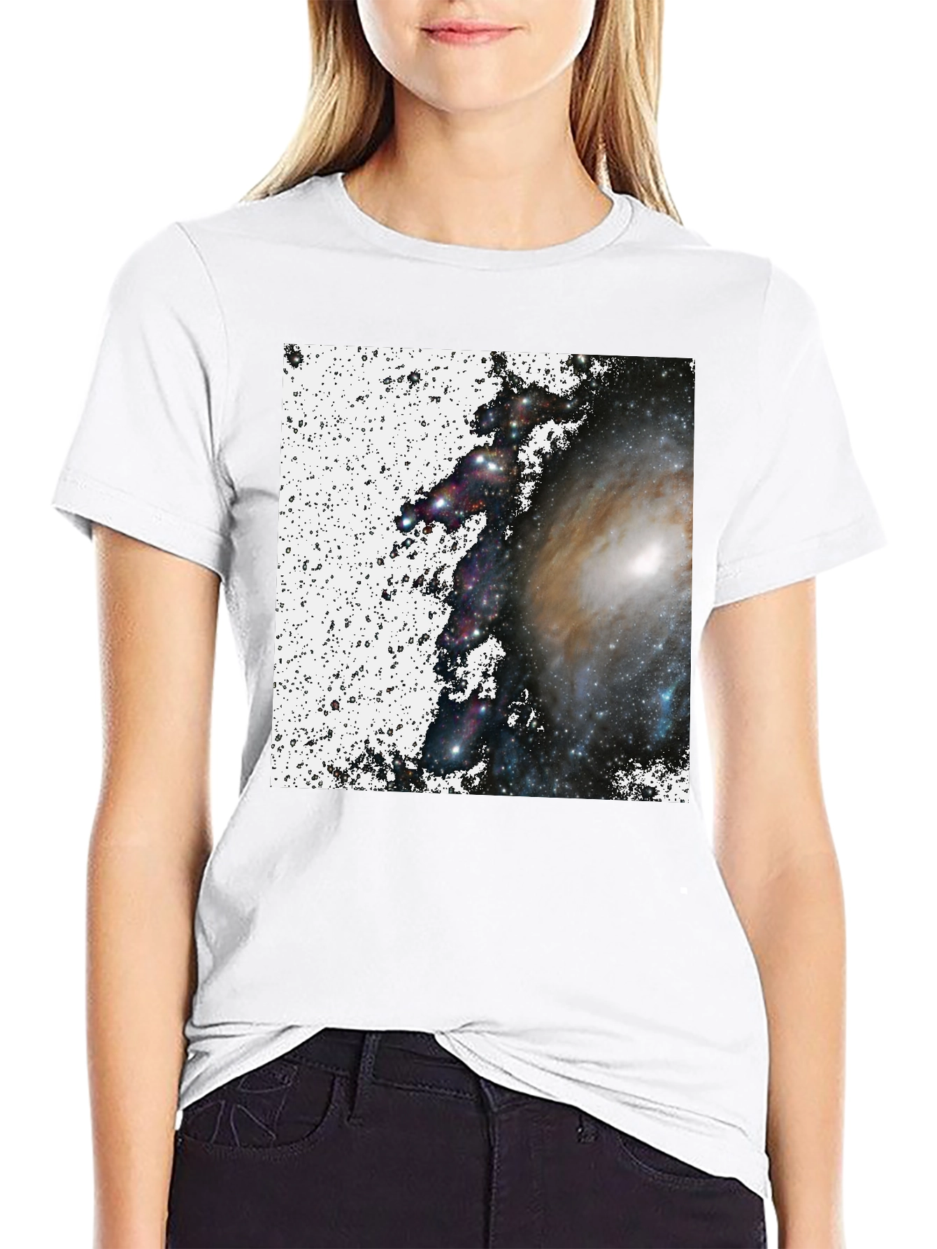 Galaxy Print Black T-Shirt