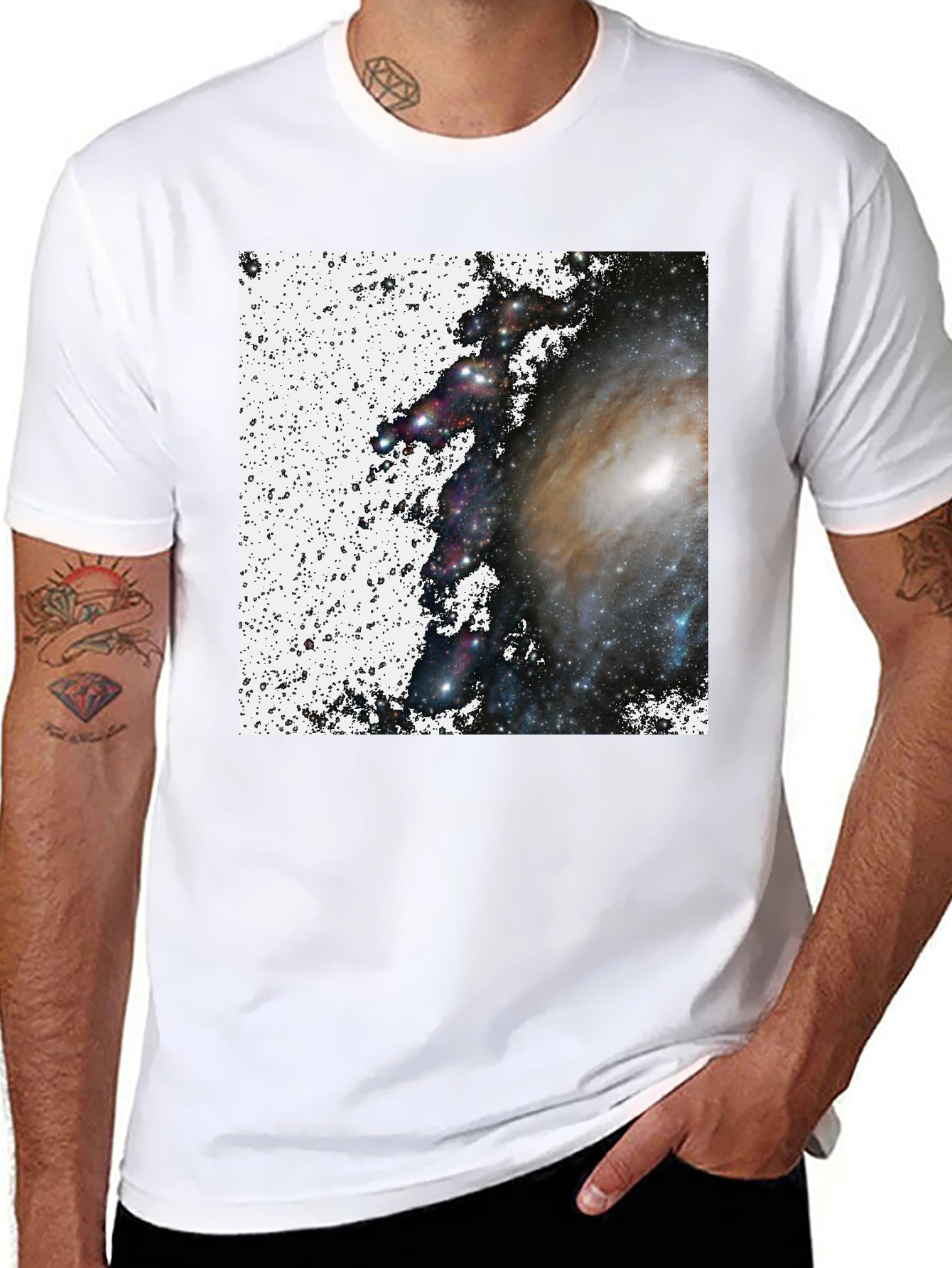 Galaxy Print Black T-Shirt