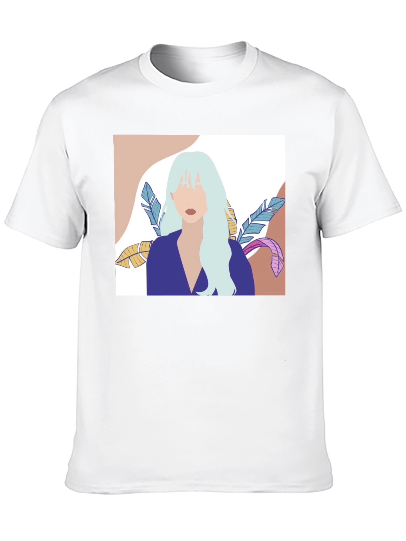 Abstract Woman Portrait Graphic T-Shirt - Black