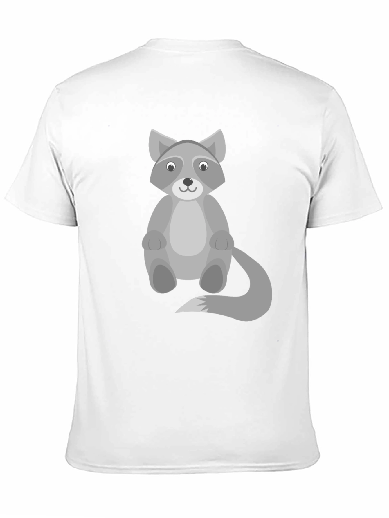 Cartoon Raccoon Graphic Print Black T-Shirt