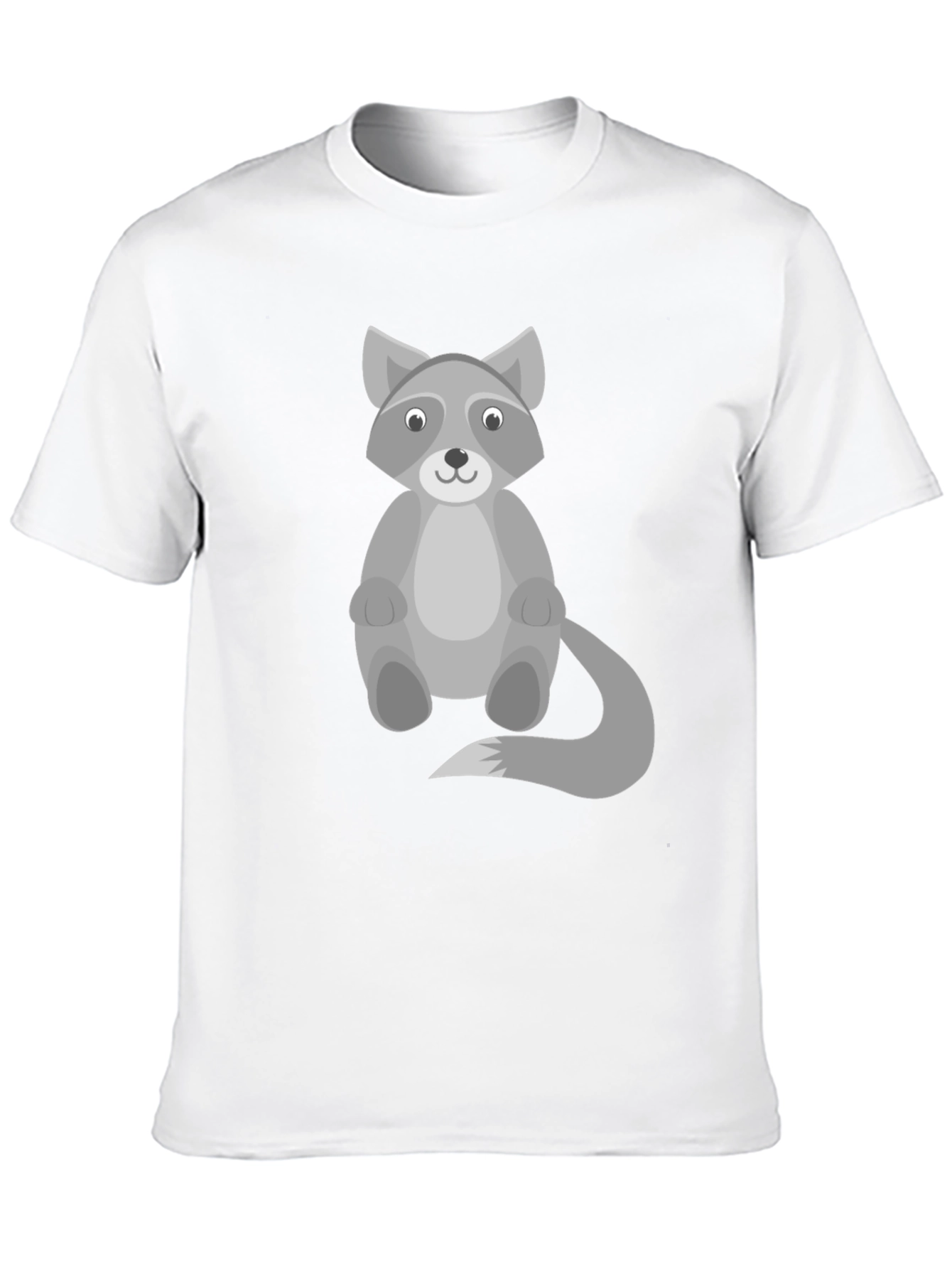 Cartoon Raccoon Graphic Print Black T-Shirt