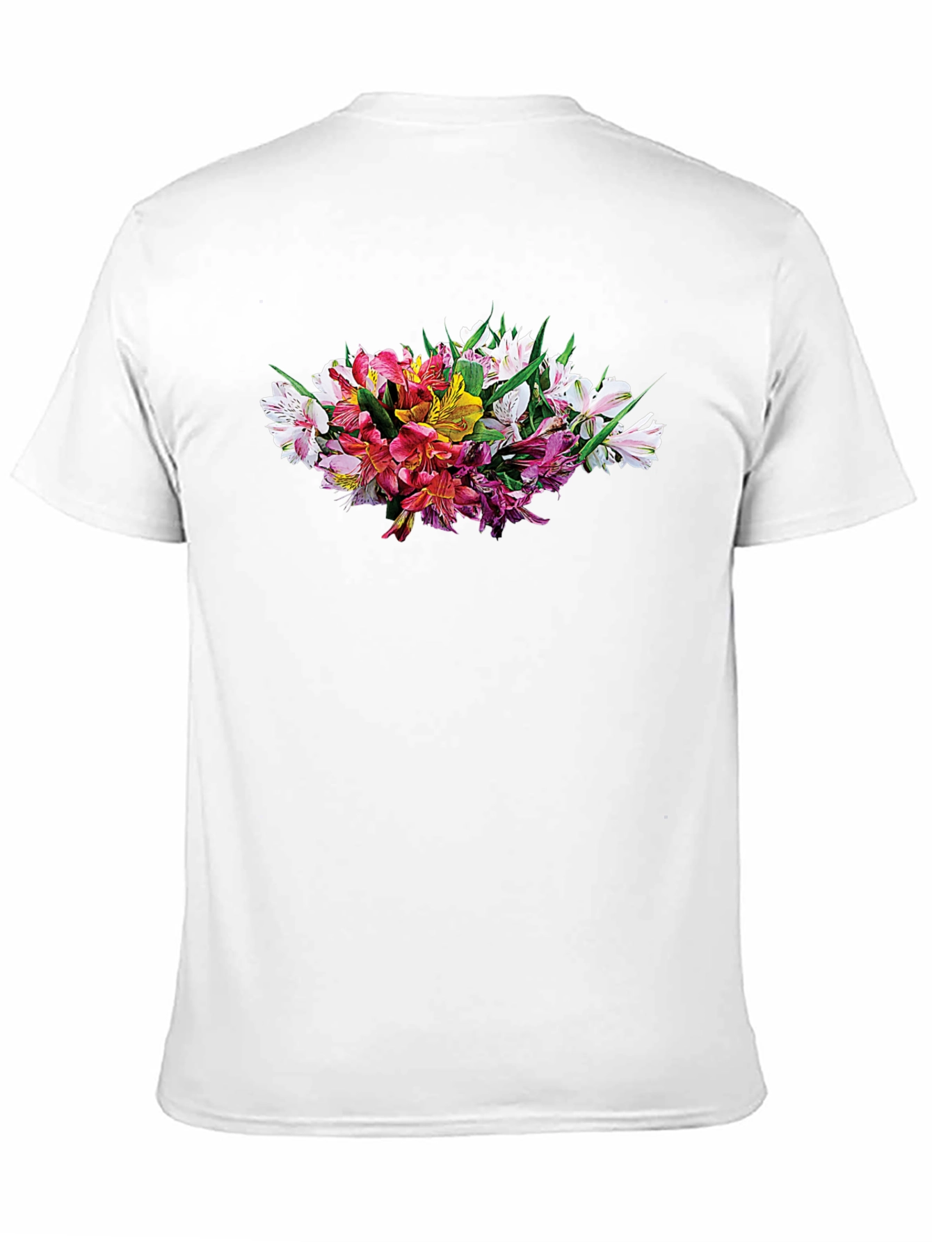 Floral Alstroemeria Graphic Black T-Shirt