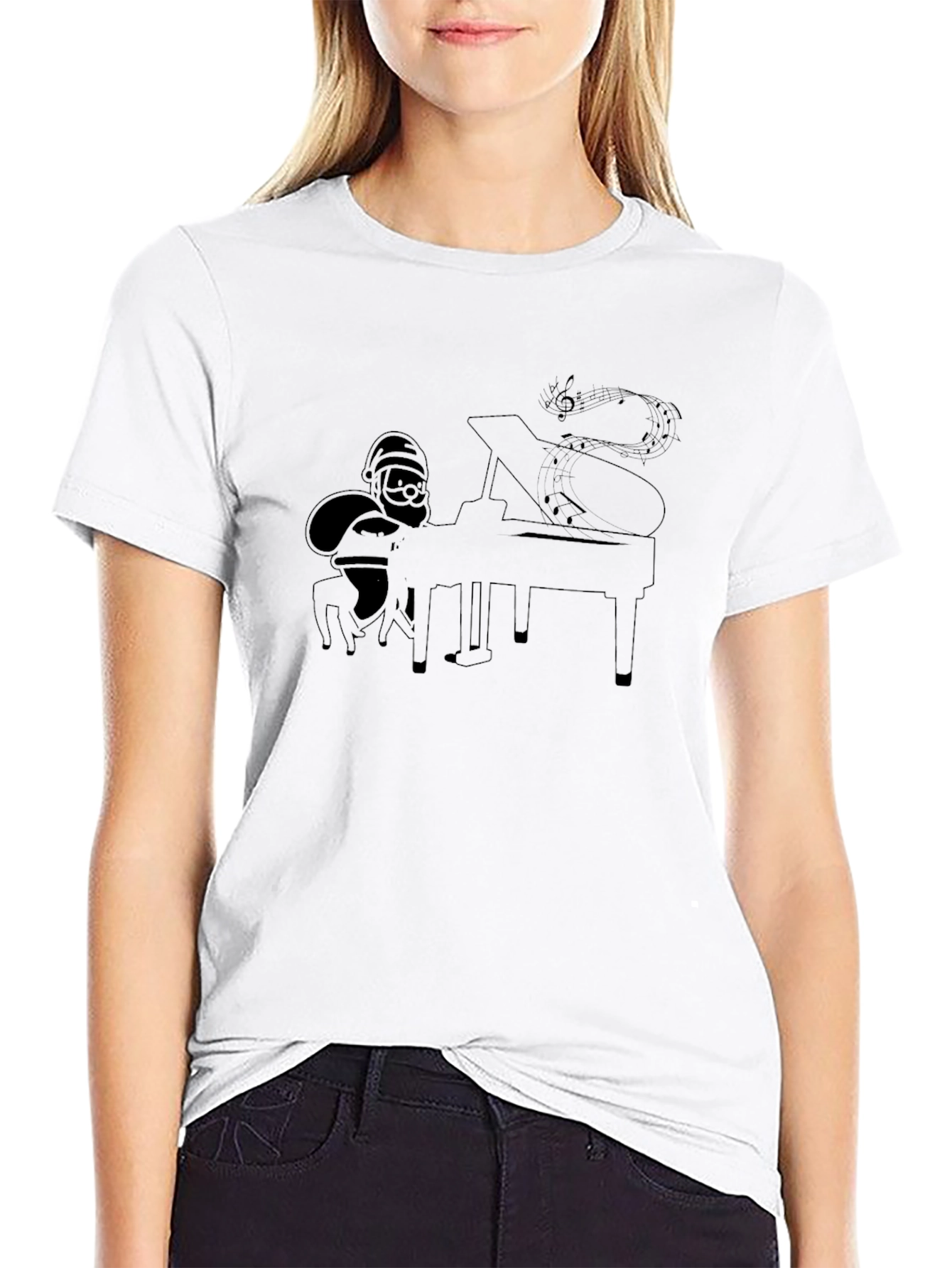 Santa Playing Piano T-Shirt