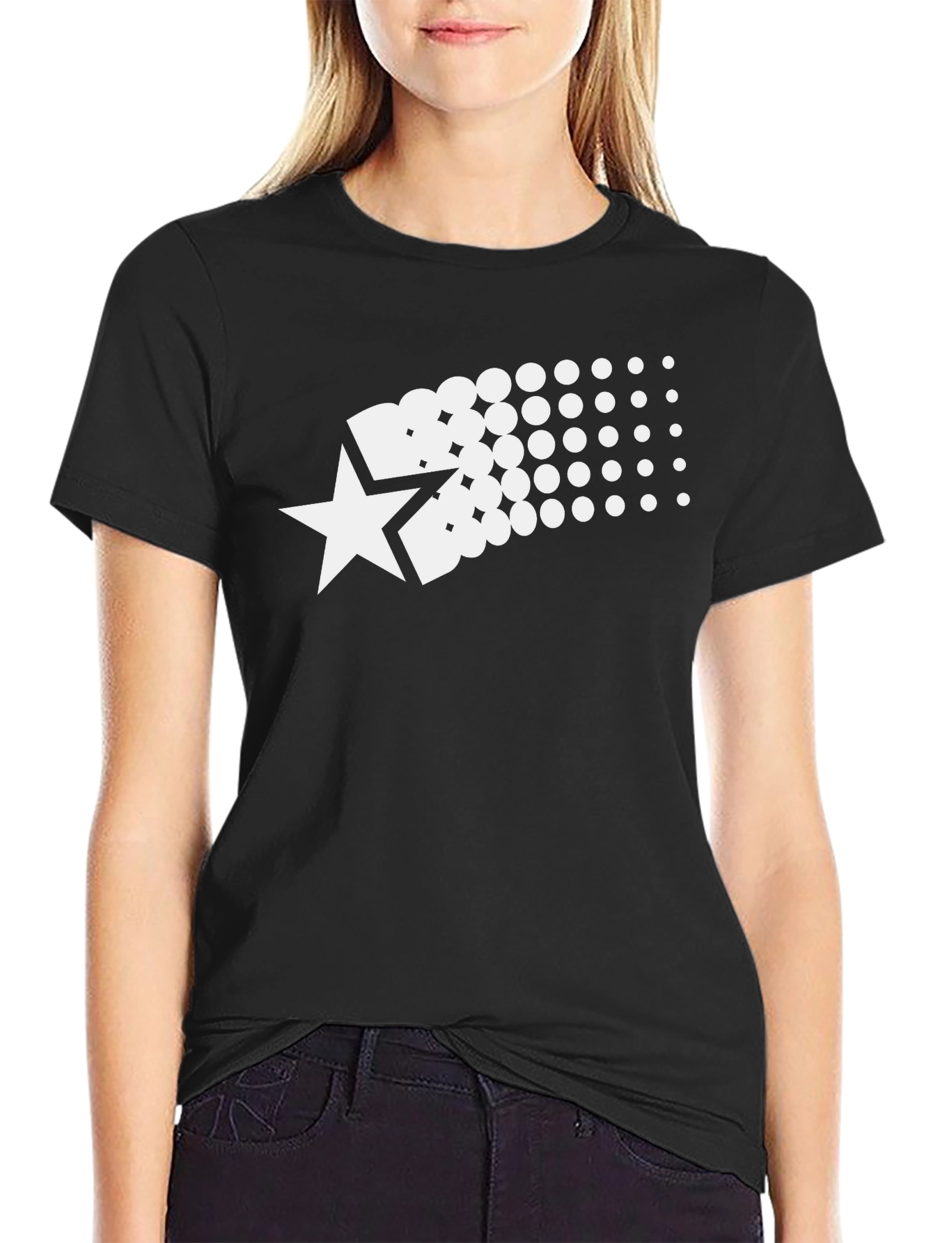 Cool Black Starburst Graphic T-Shirt