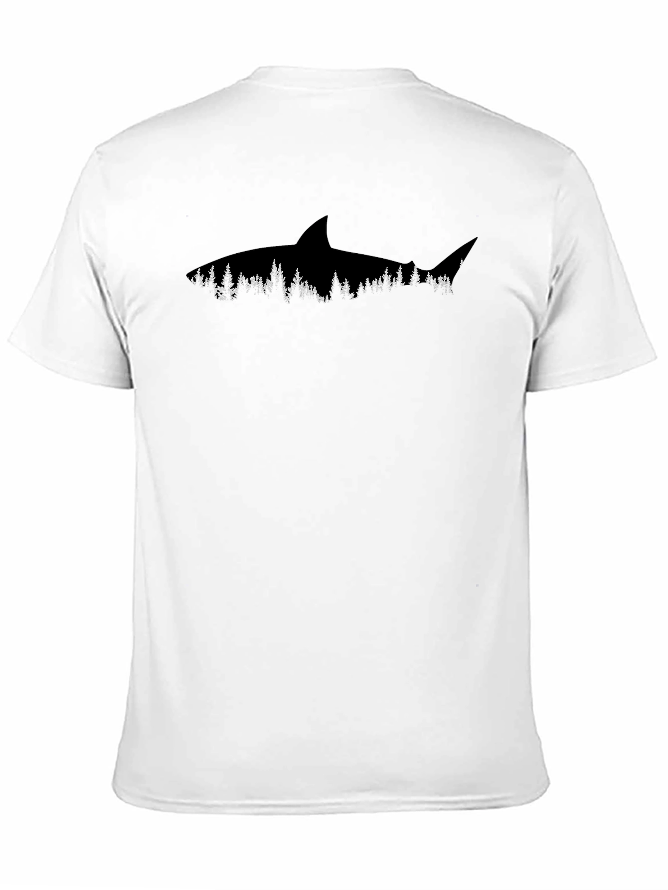Shark Forest Graphic Tee - Black Cotton T-Shirt