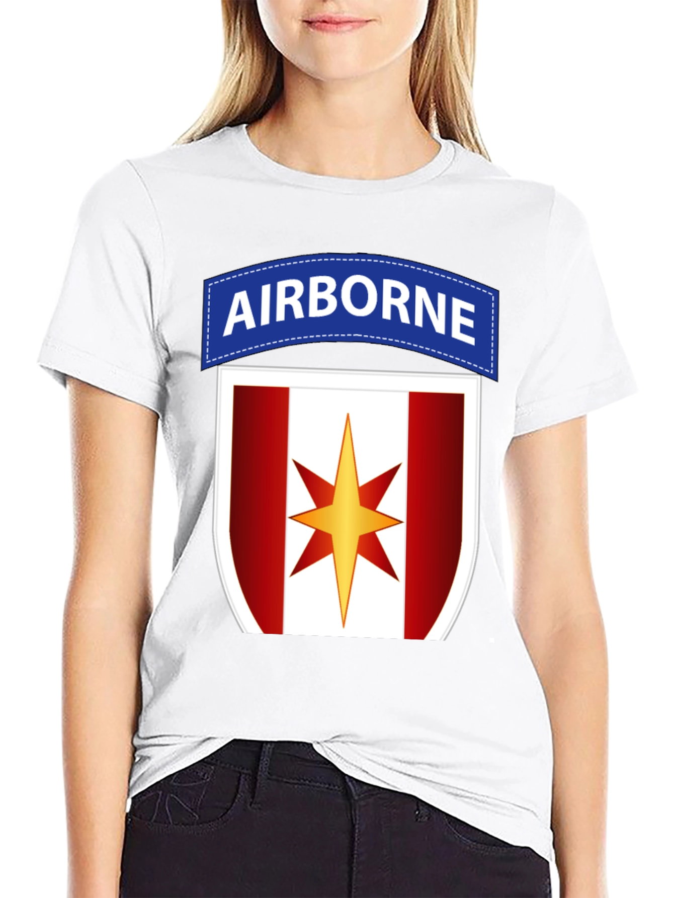 Airborne Military T-Shirt with Star Logo