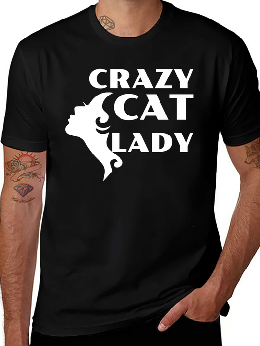 Crazy Cat Lady Graphic Tee - Black