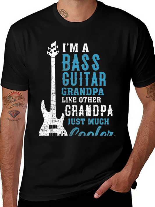 Bass Guitar Grandpa Graphic T-Shirt Cool Gift