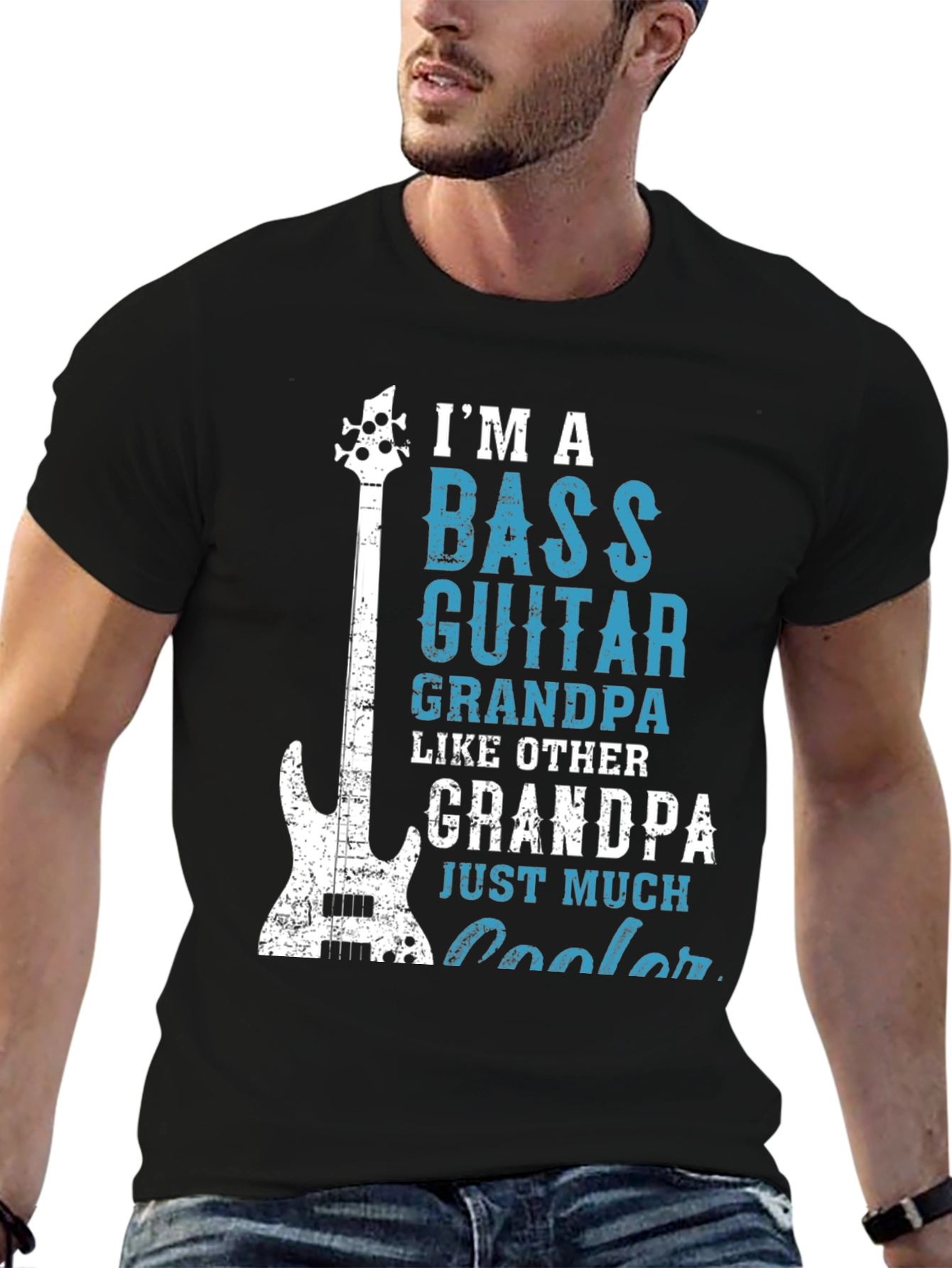 Bass Guitar Grandpa Graphic T-Shirt Cool Gift