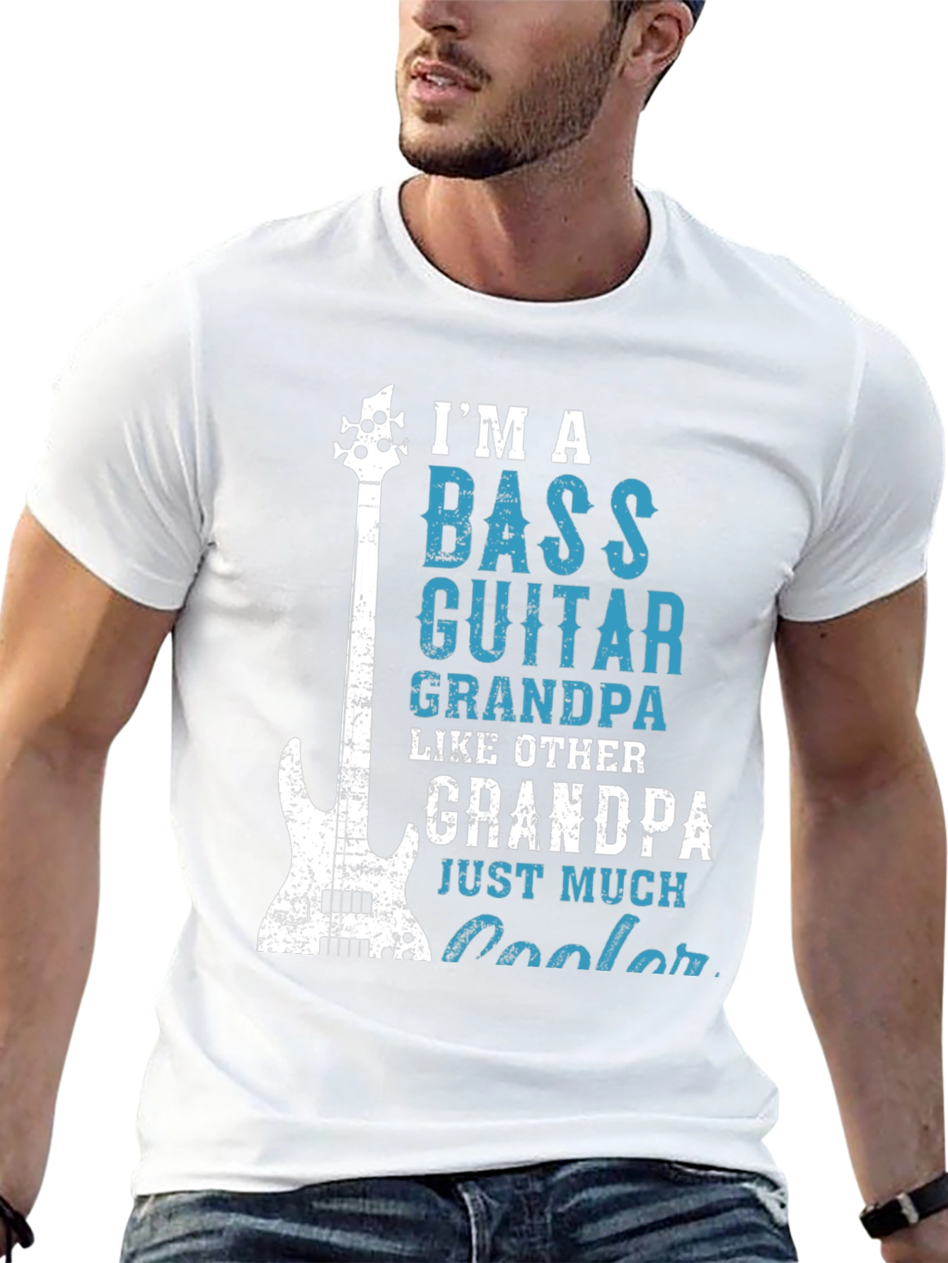 Bass Guitar Grandpa Graphic T-Shirt Cool Gift