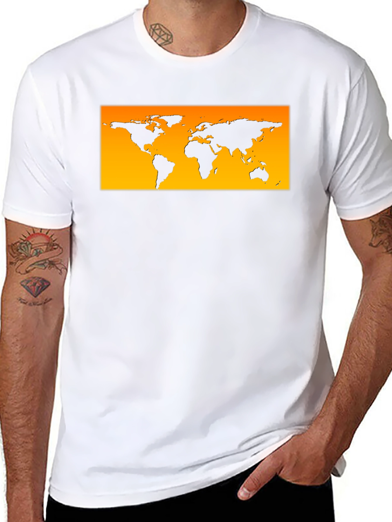 World Map Graphic Tee - Travel Style