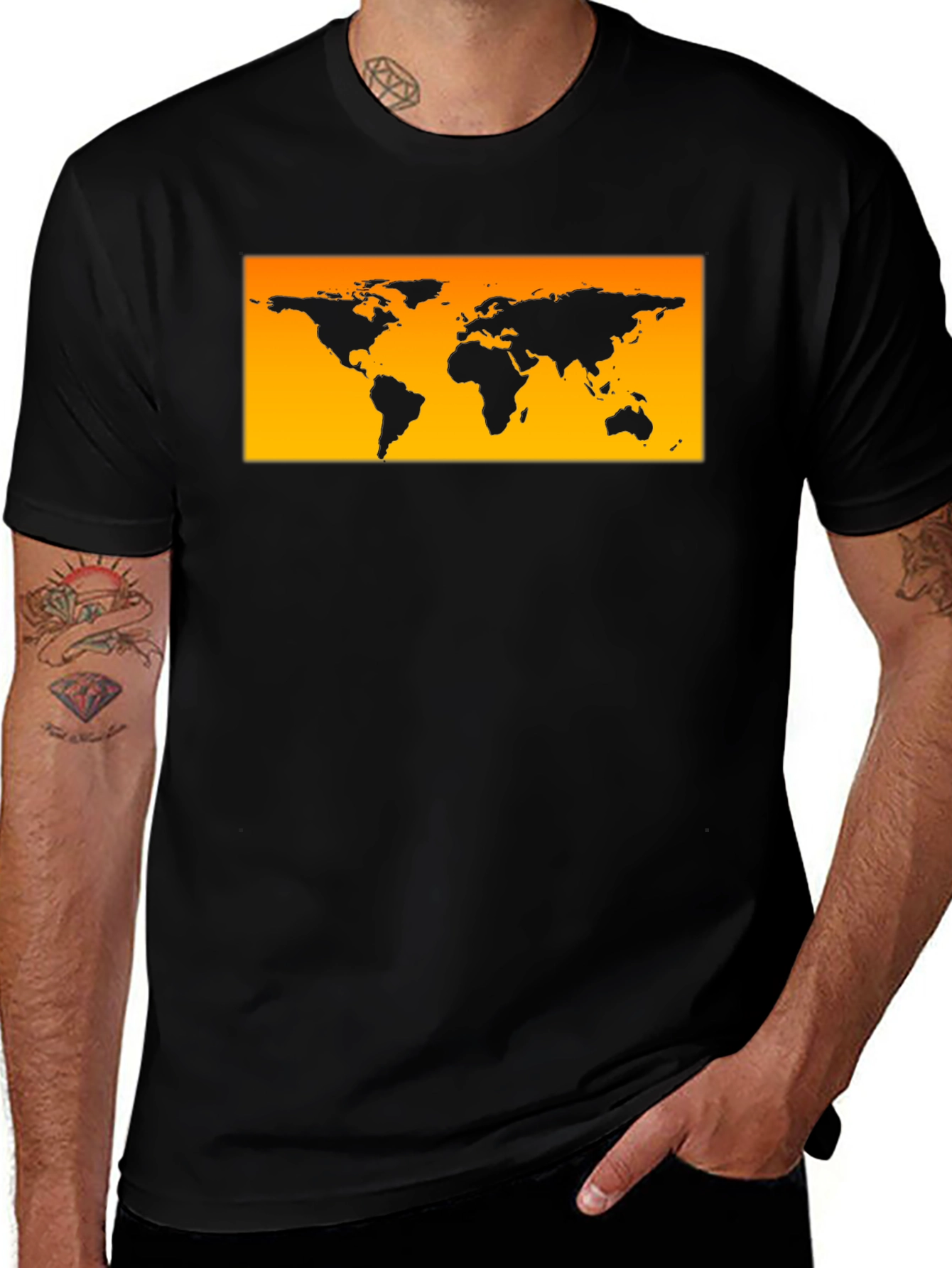 World Map Graphic Tee - Travel Style