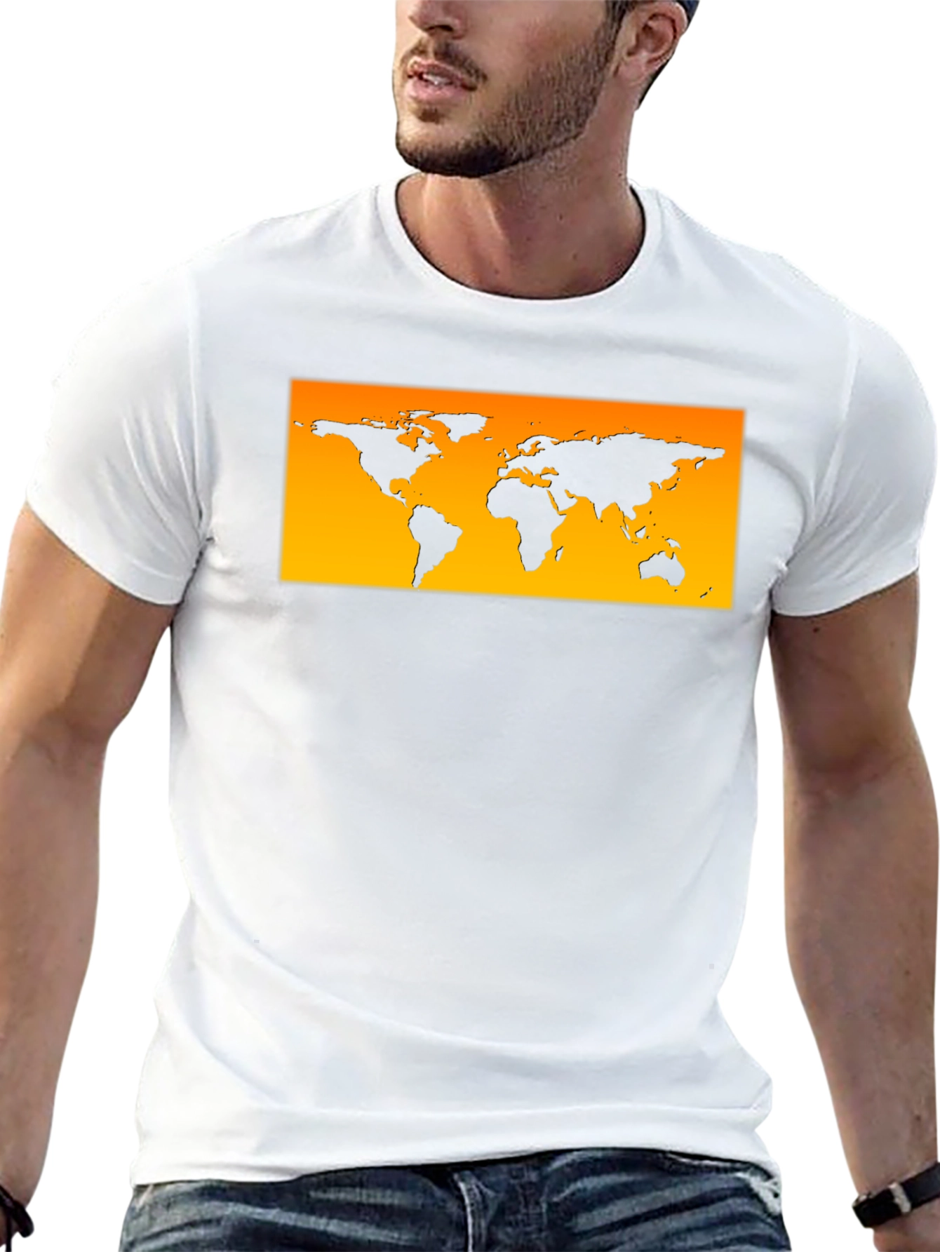 World Map Graphic Tee - Travel Style