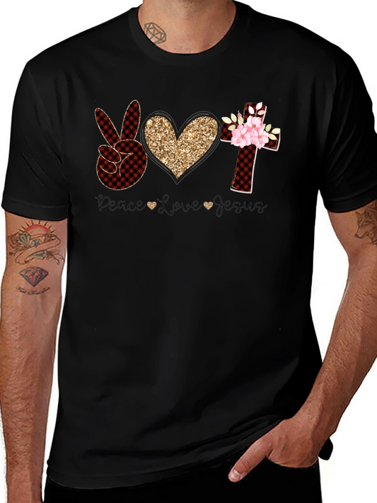 Peace Love Jesus Christian T-Shirt