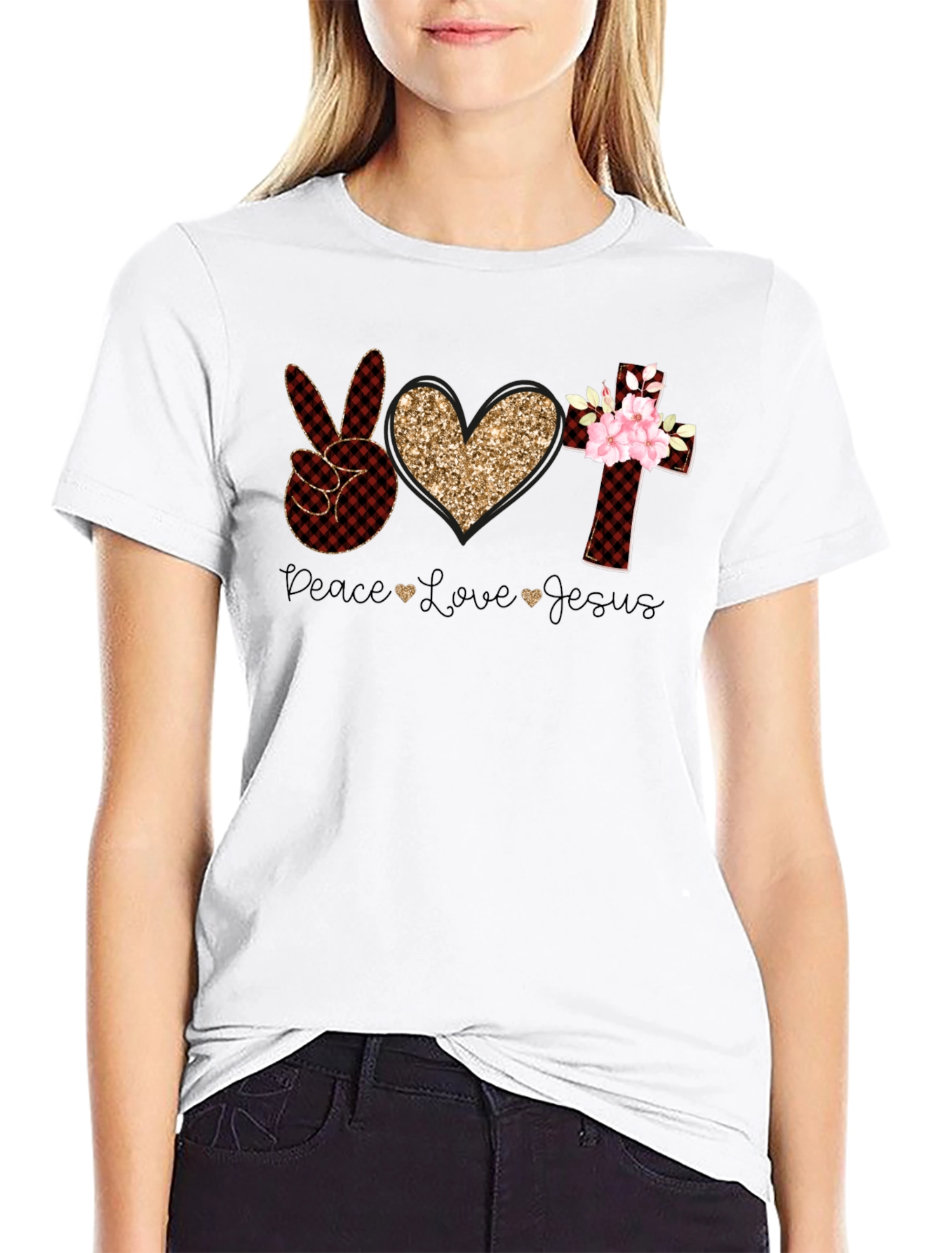 Peace Love Jesus Christian T-Shirt
