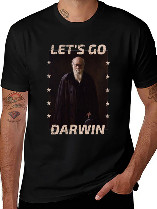 Lets Go Darwin Black Graphic T-Shirt