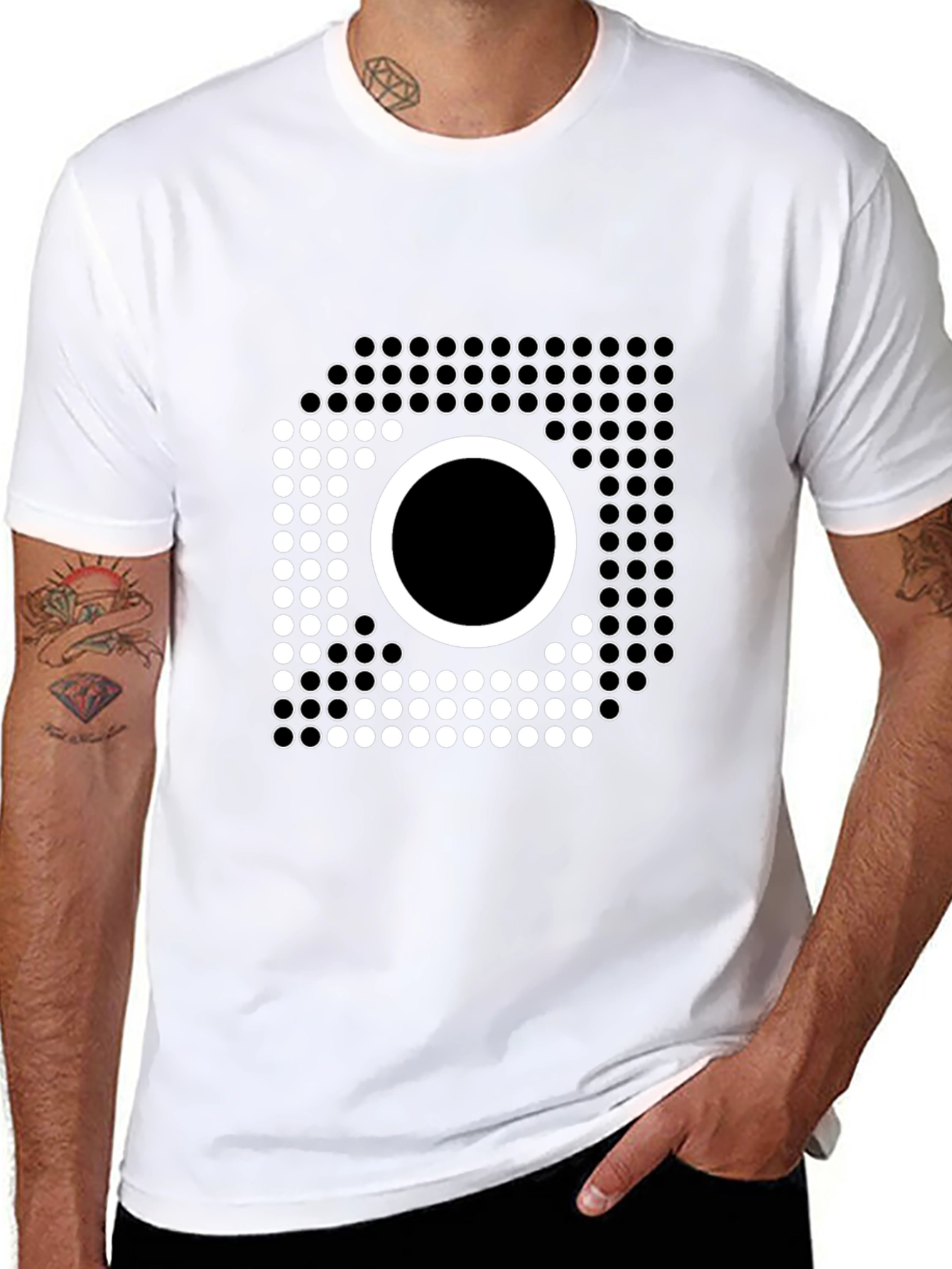 Abstract Circle Dot Pattern T-Shirt