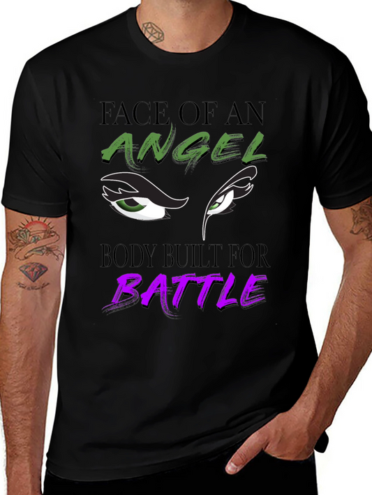 Face of an Angel Body Built for Battle Tee