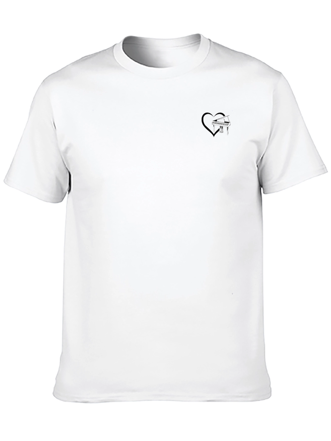 Black Graphic Tee - Heart and Airplane Design