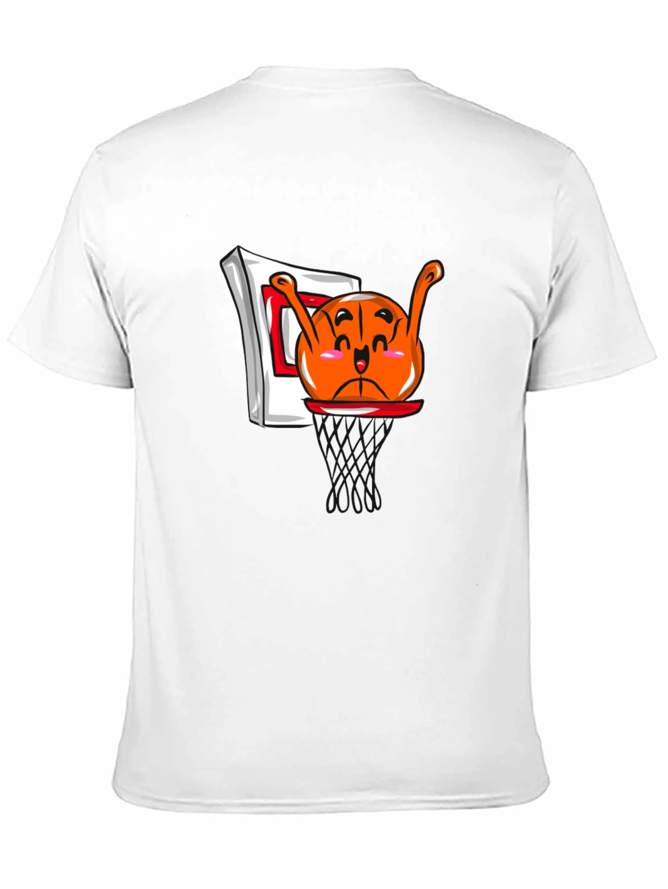Funny Cartoon Basketball Black T-Shirt
