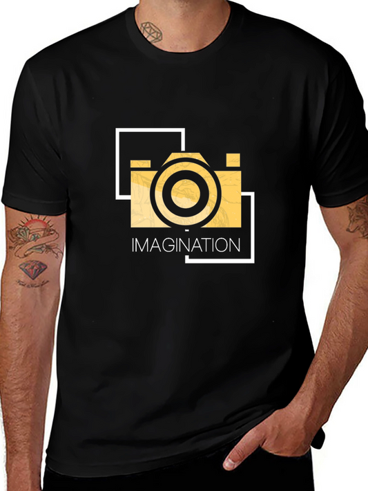 Imagination Camera Graphic Tee - Black Short Sleeve T-Shirt