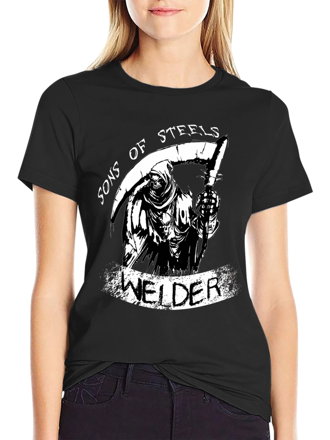 Sons of Steels Welder Grim Reaper Graphic T-Shirt