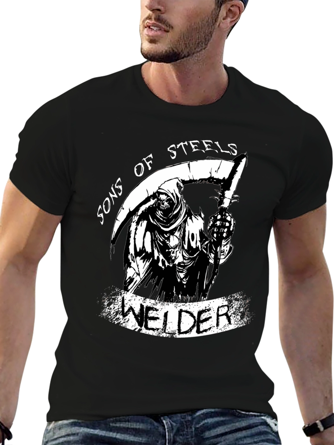 Sons of Steels Welder Grim Reaper Graphic T-Shirt