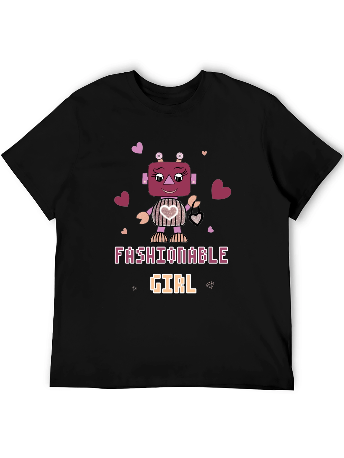 Fashionable Girl Robot Graphic Tee