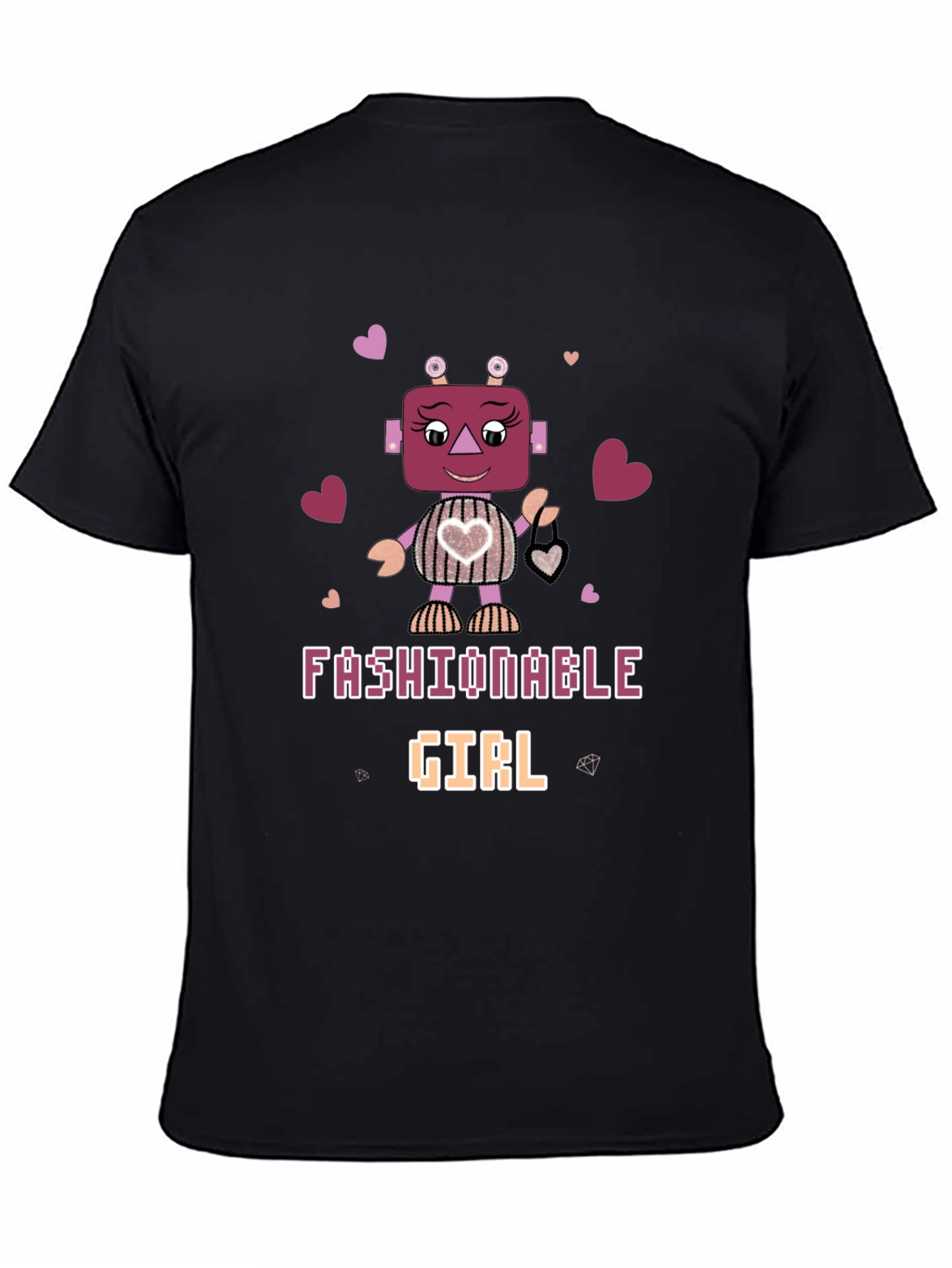 Fashionable Girl Robot Graphic Tee