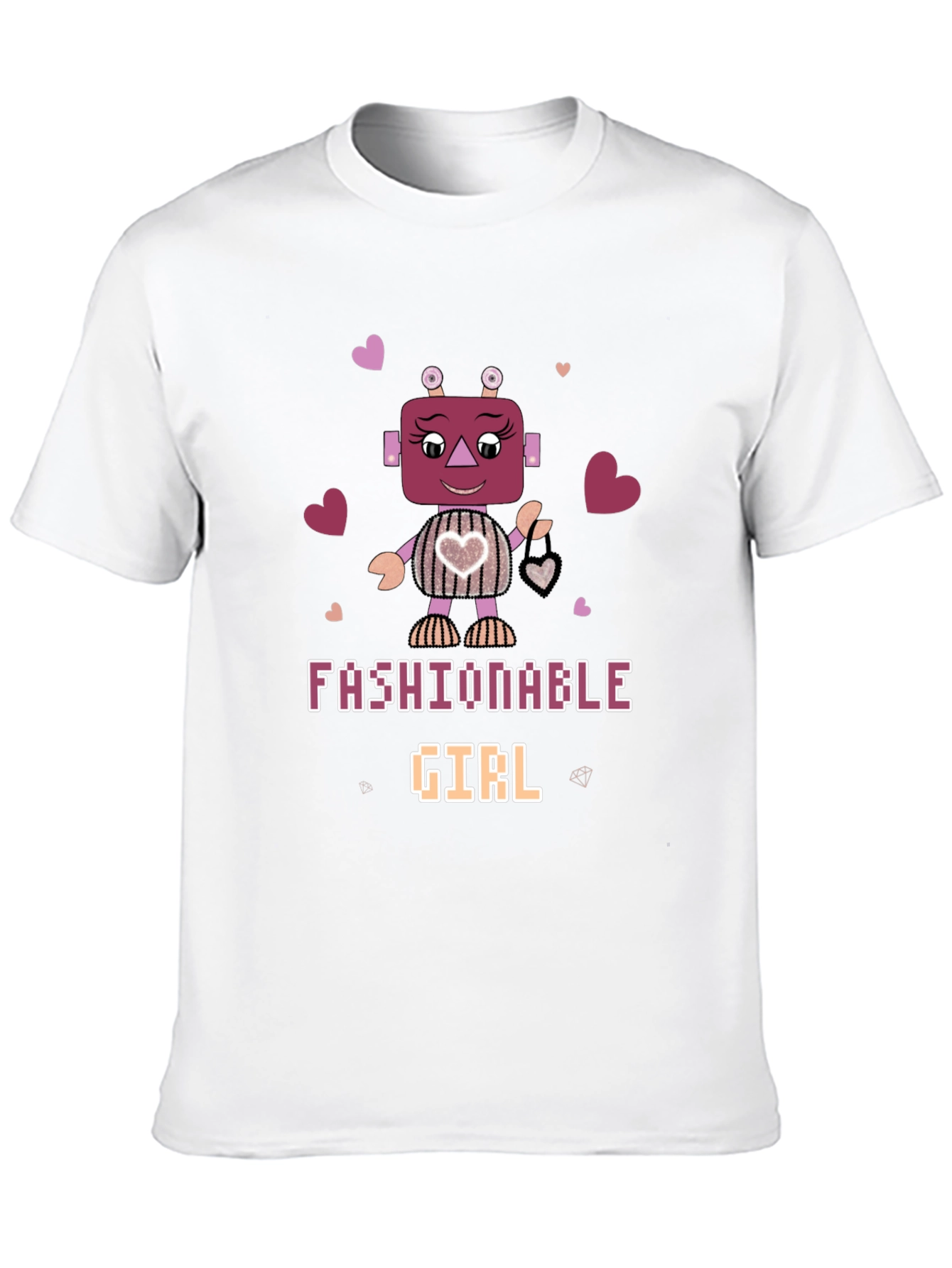 Fashionable Girl Robot Graphic Tee