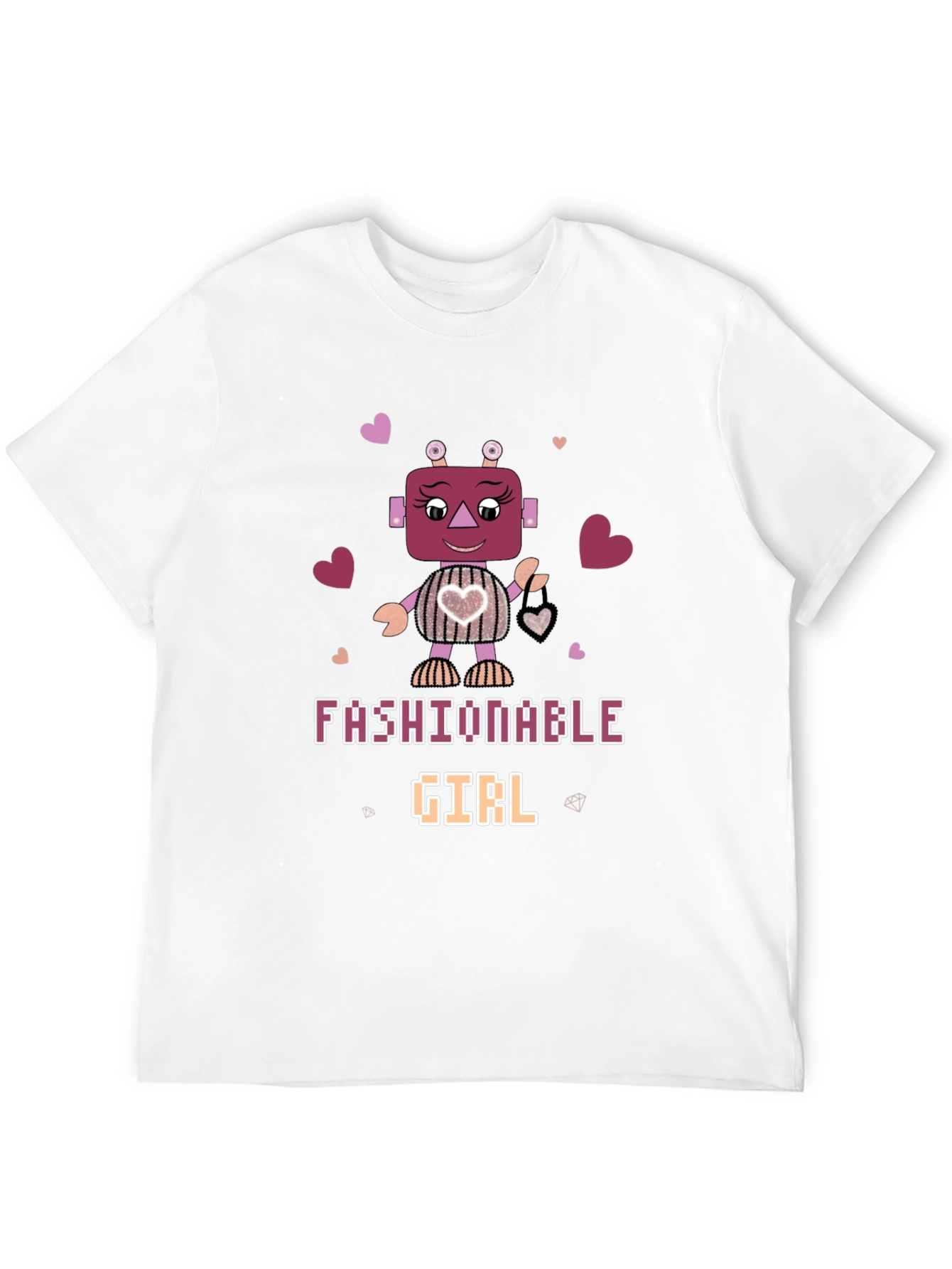 Fashionable Girl Robot Graphic Tee