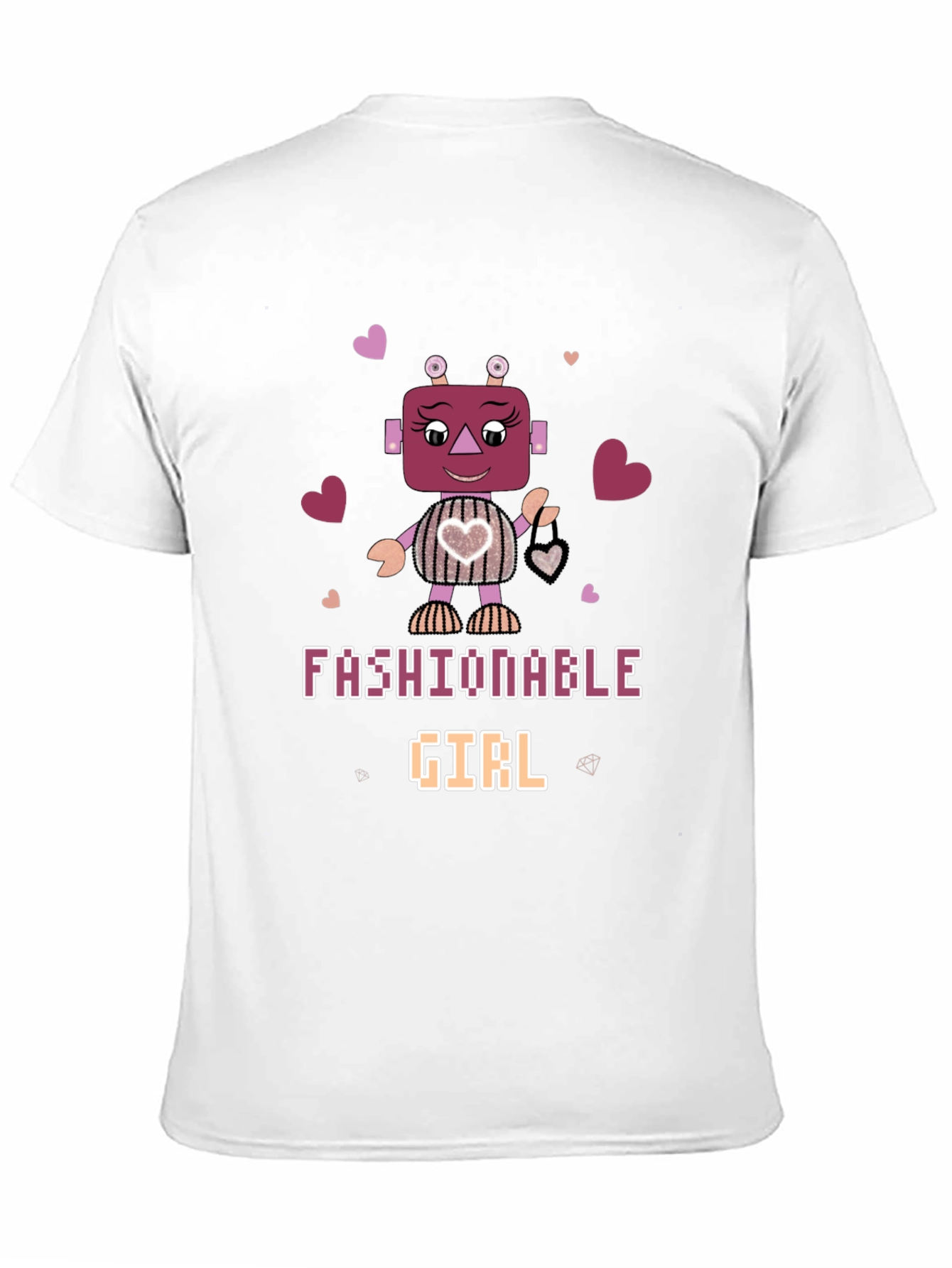 Fashionable Girl Robot Graphic Tee