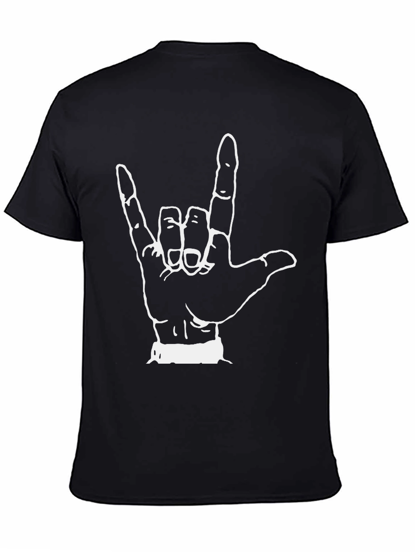 I Love You Hand Sign Black T-Shirt