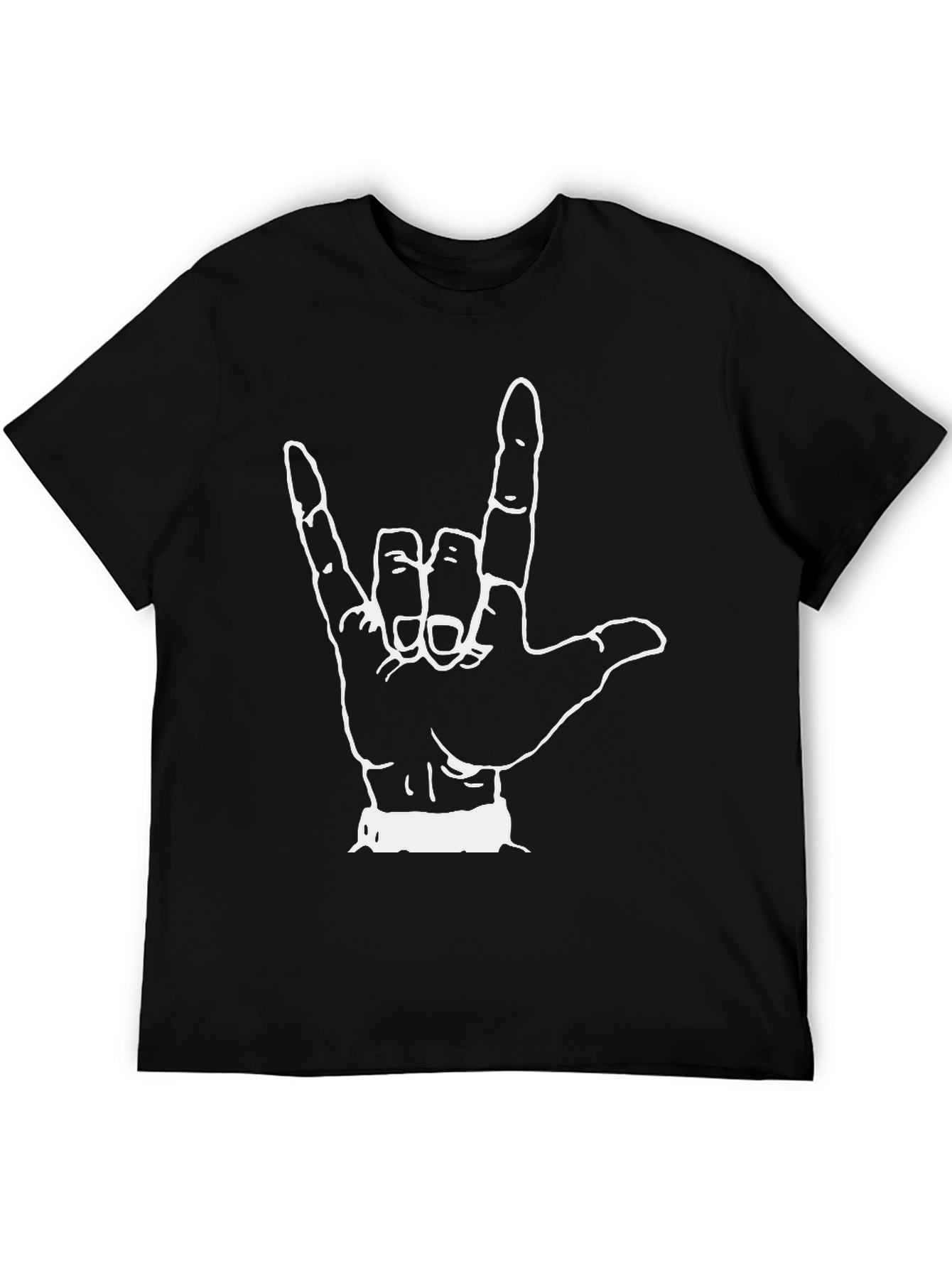 I Love You Hand Sign Black T-Shirt