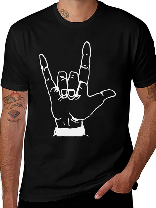 I Love You Hand Sign Black T-Shirt