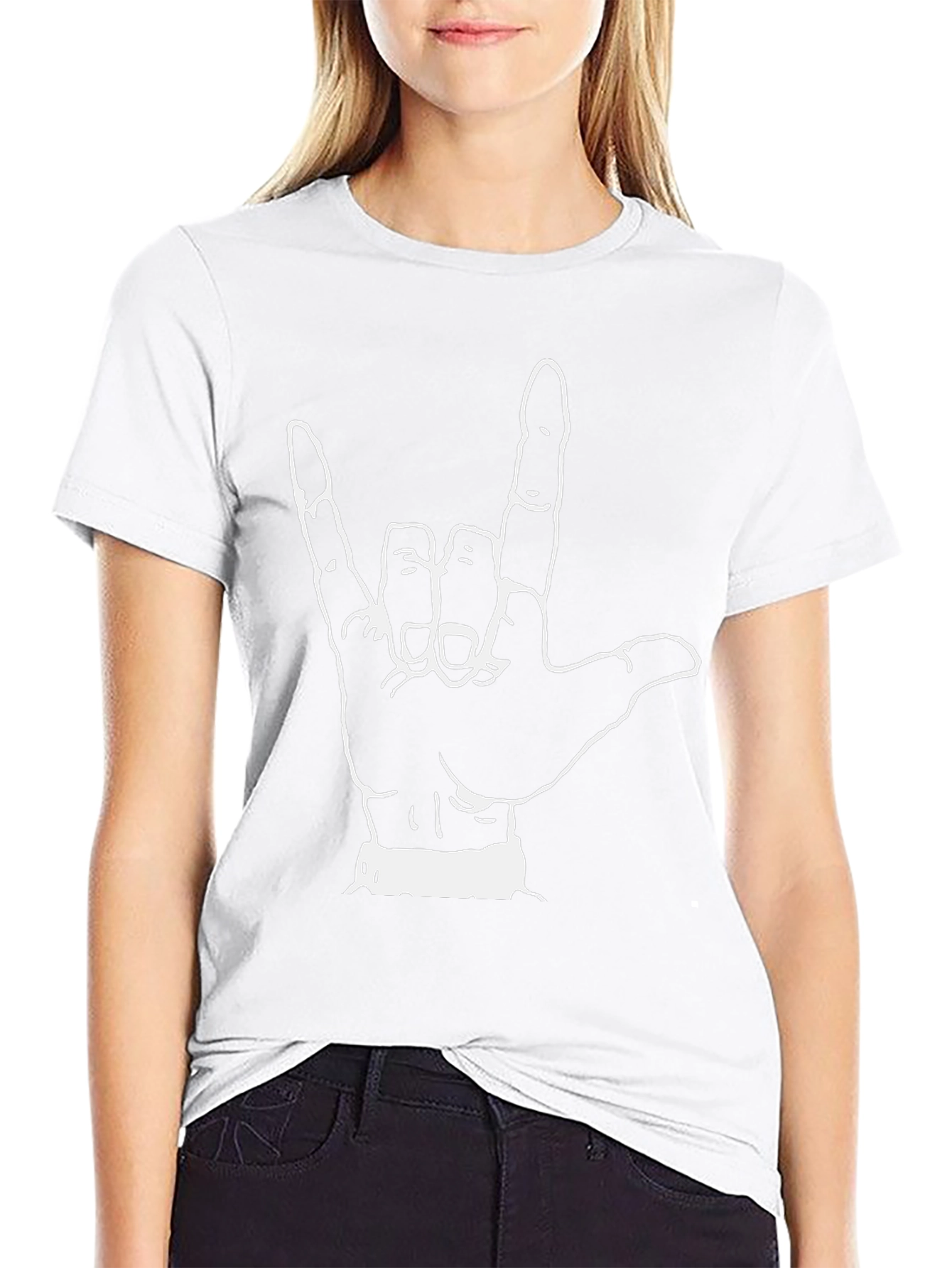 I Love You Hand Sign Black T-Shirt