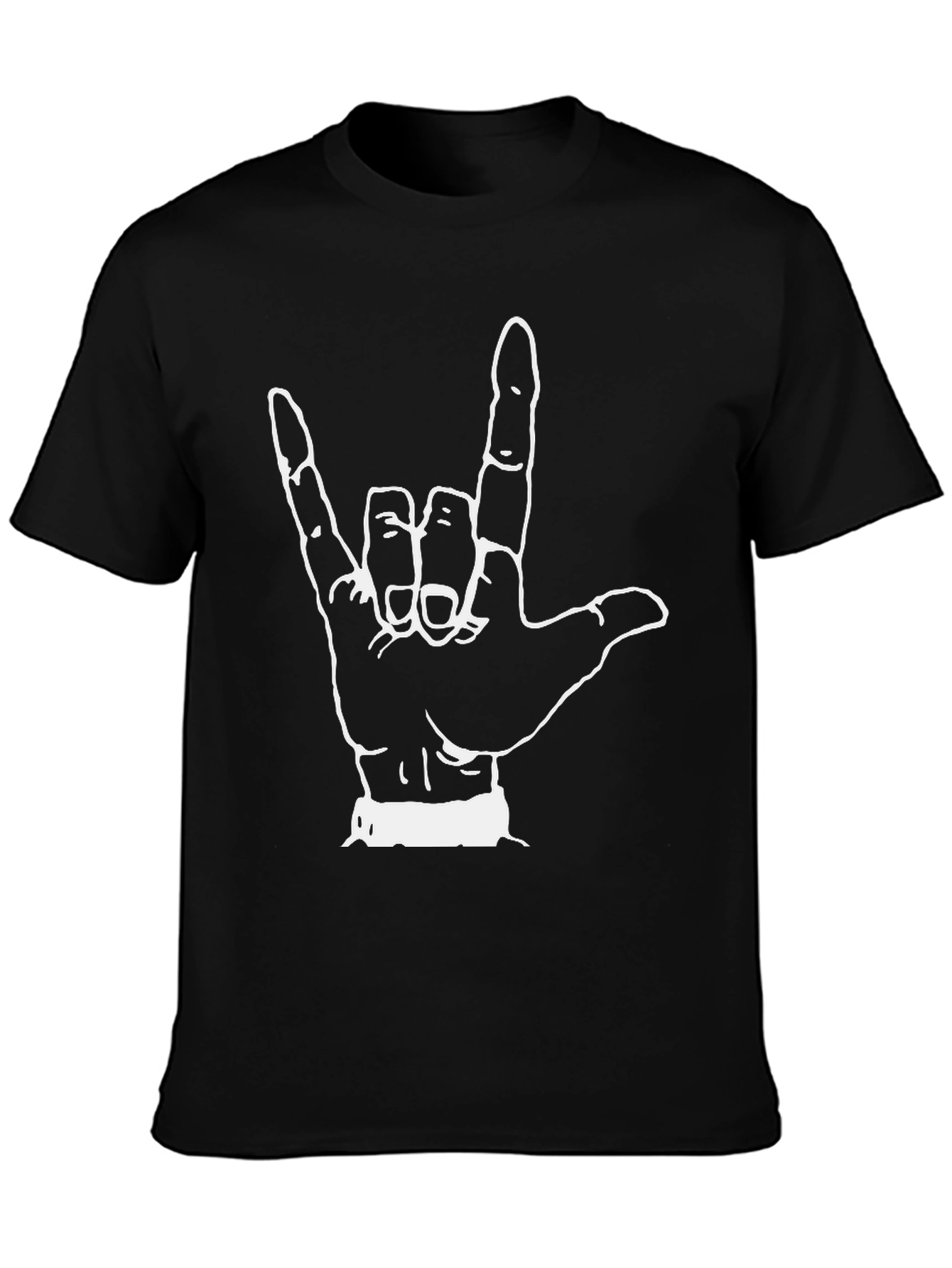 I Love You Hand Sign Black T-Shirt