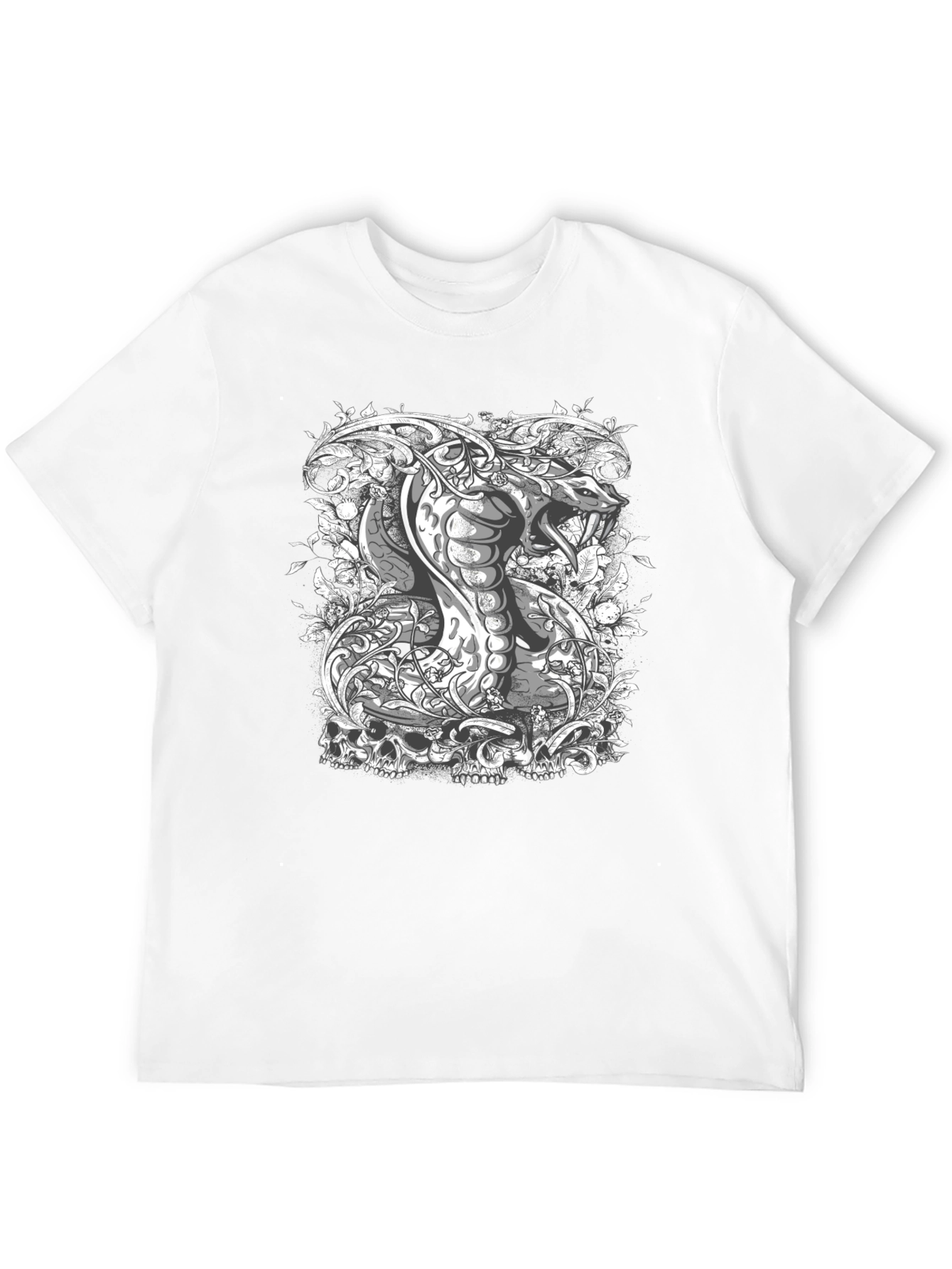 Cobra & Skull Graphic Tee - Edgy Style