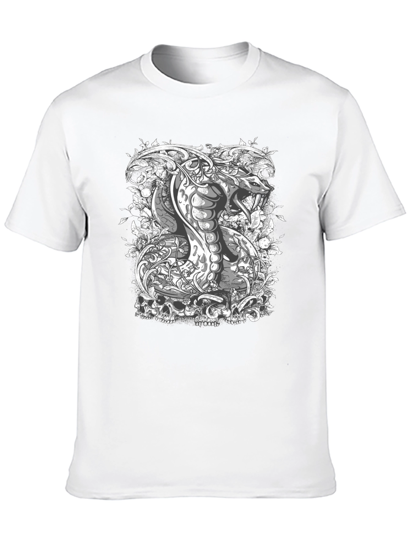 Cobra & Skull Graphic Tee - Edgy Style