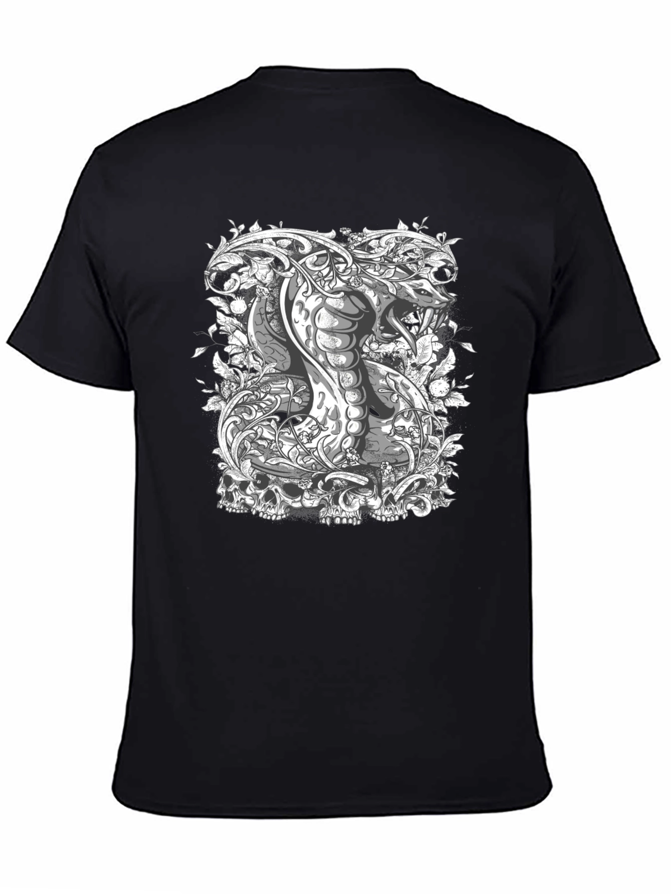 Cobra & Skull Graphic Tee - Edgy Style