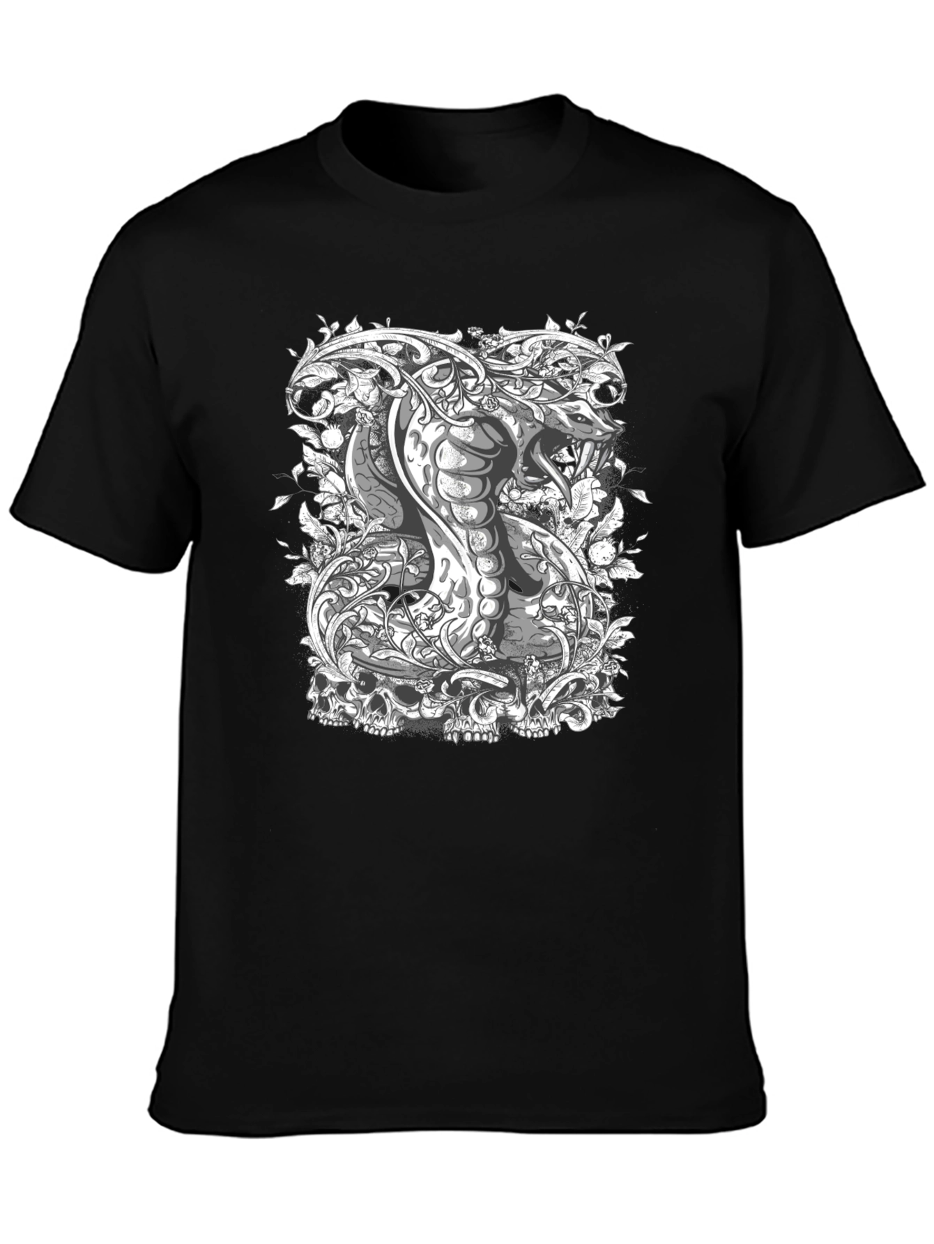 Cobra & Skull Graphic Tee - Edgy Style