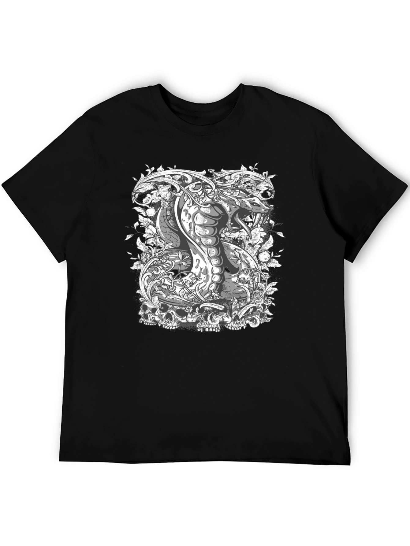 Cobra & Skull Graphic Tee - Edgy Style
