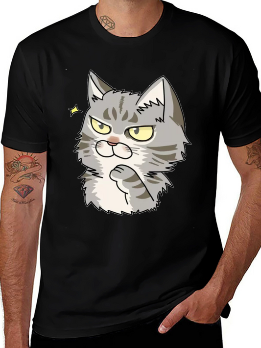 Grumpy Cat T-Shirt - Black Cotton Tee with Funny Feline Graphic